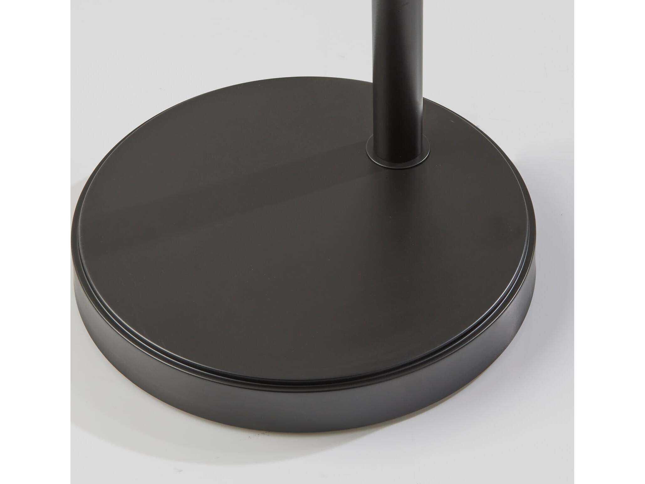 Adesso Cabo Dark Bronze Light Brown Textured Fabric Floor Lamp