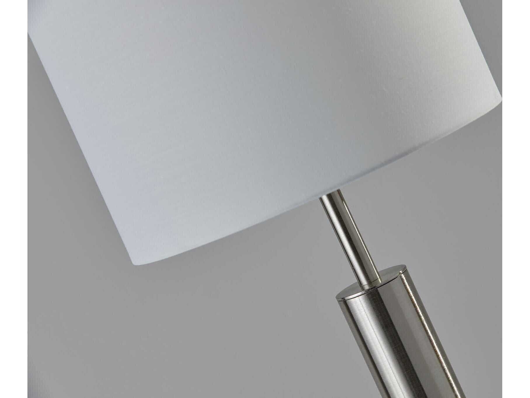 Adesso Hollywood Brushed Steel Floor Lamp