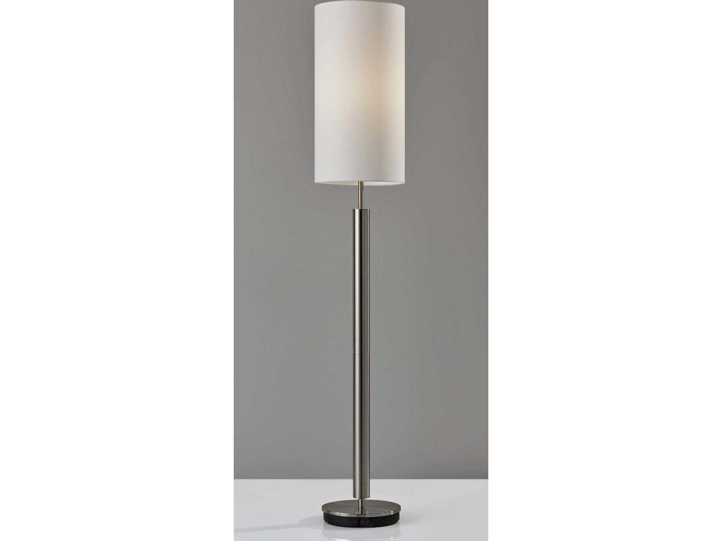 Adesso Hollywood Brushed Steel Floor Lamp