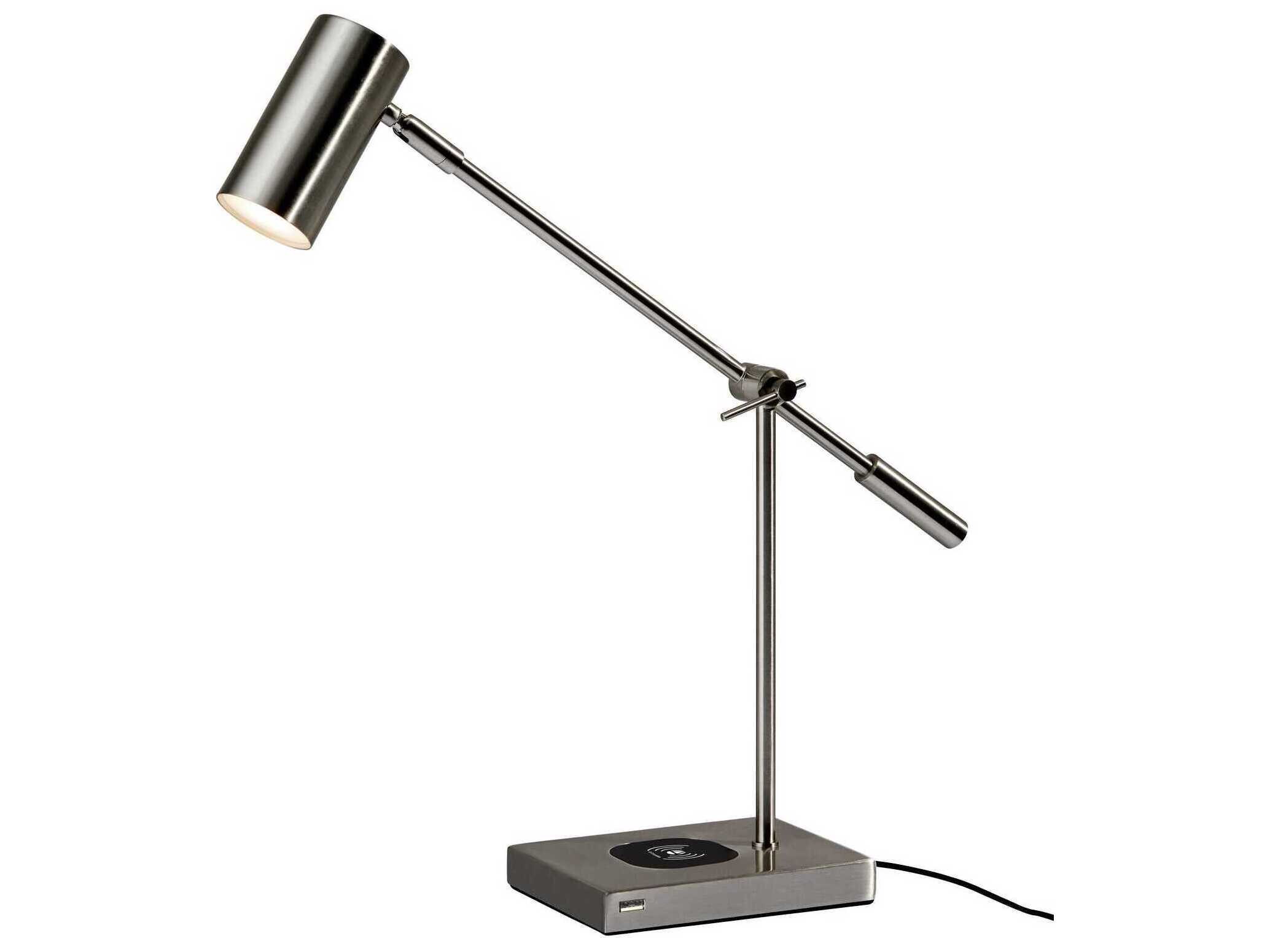 Adesso Collette Brushed Steel Desk Lamp
