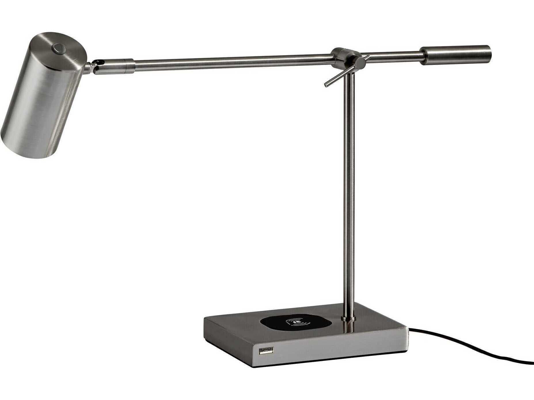 Adesso Collette Brushed Steel Desk Lamp