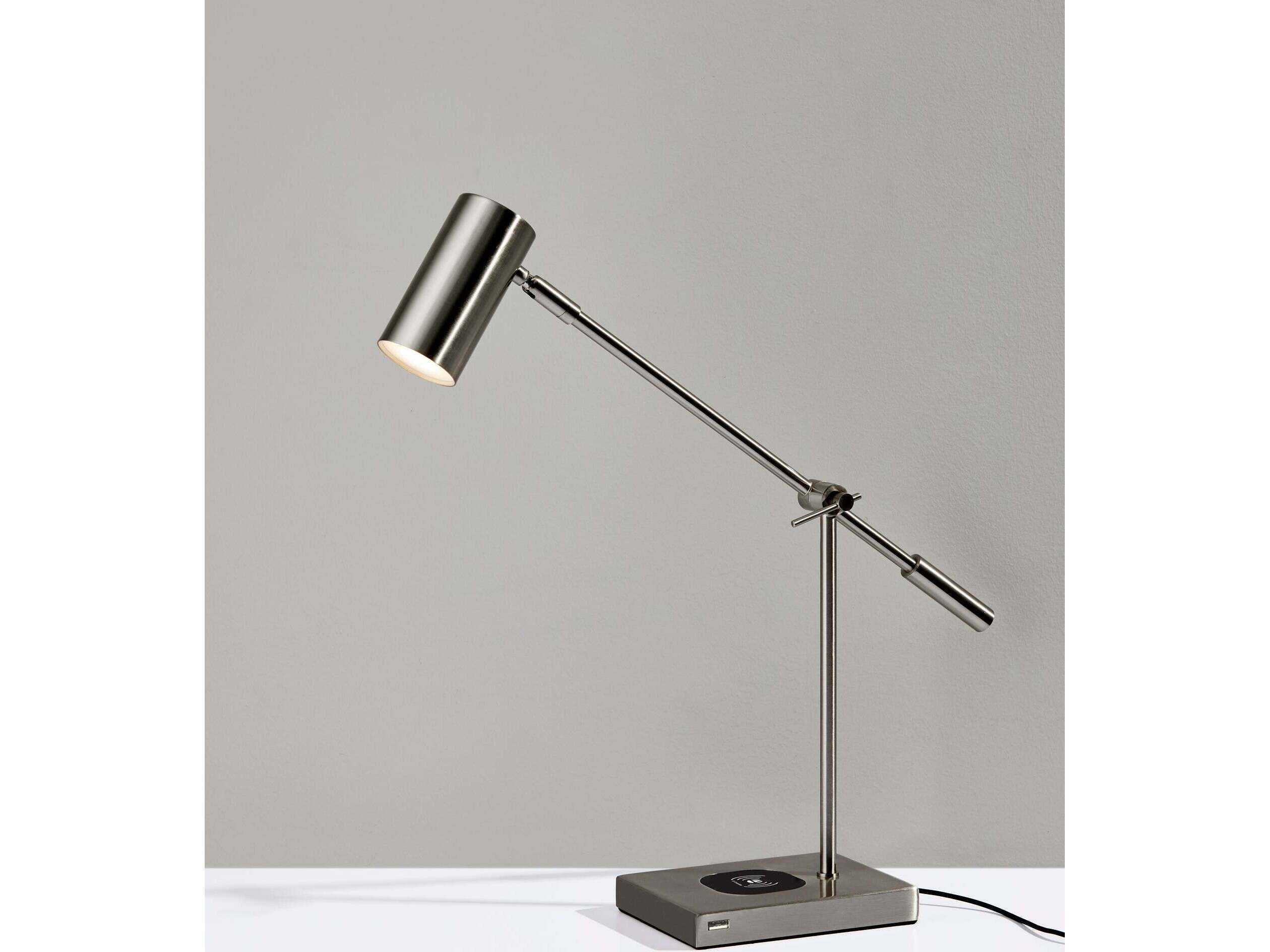 Adesso Collette Brushed Steel Desk Lamp
