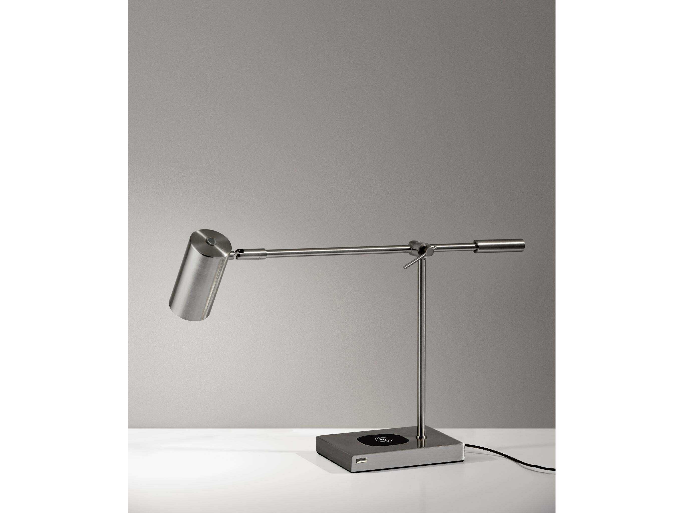 Adesso Collette Brushed Steel Desk Lamp
