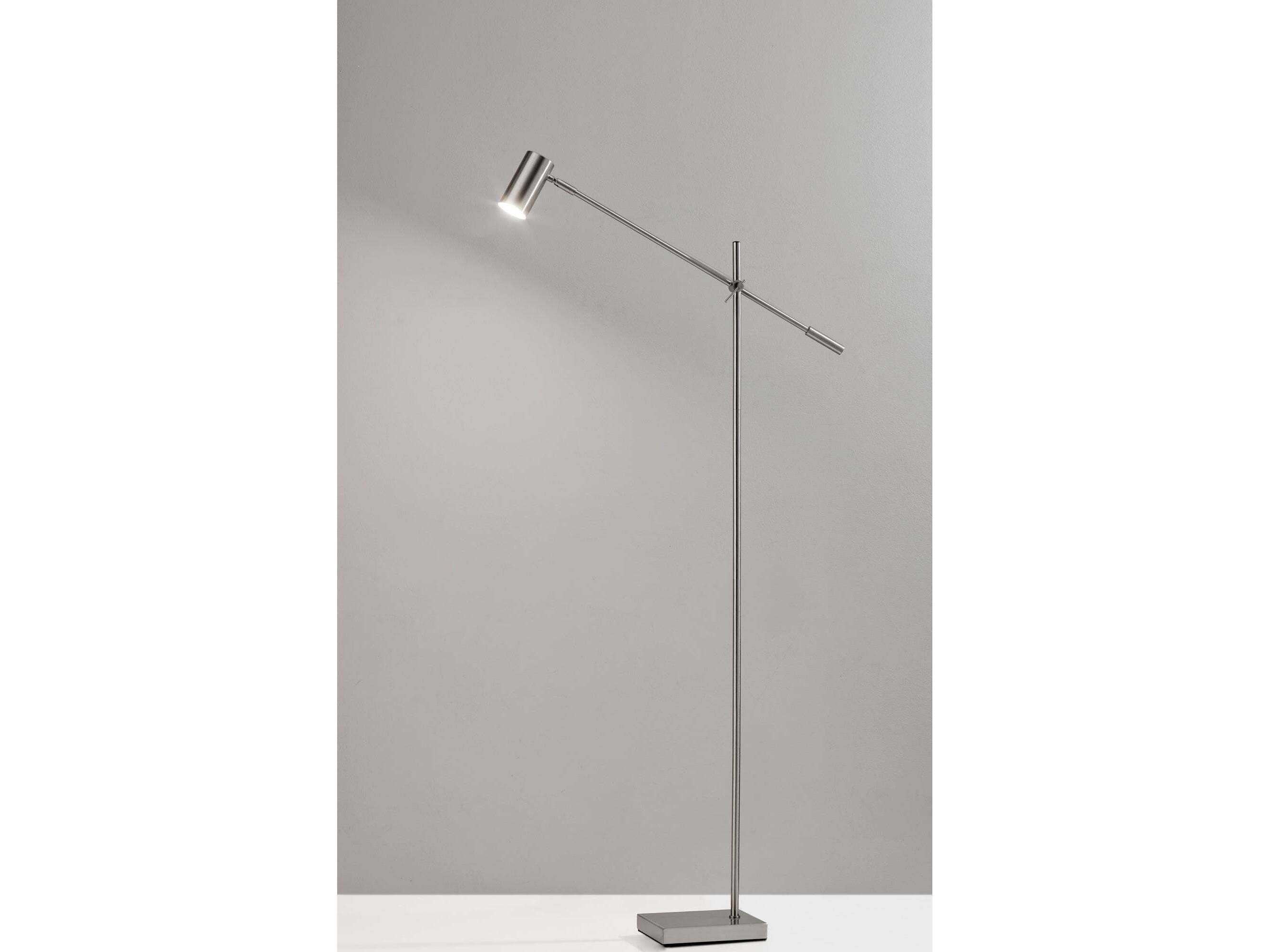 Adesso Collette Brushed Steel Floor Lamp