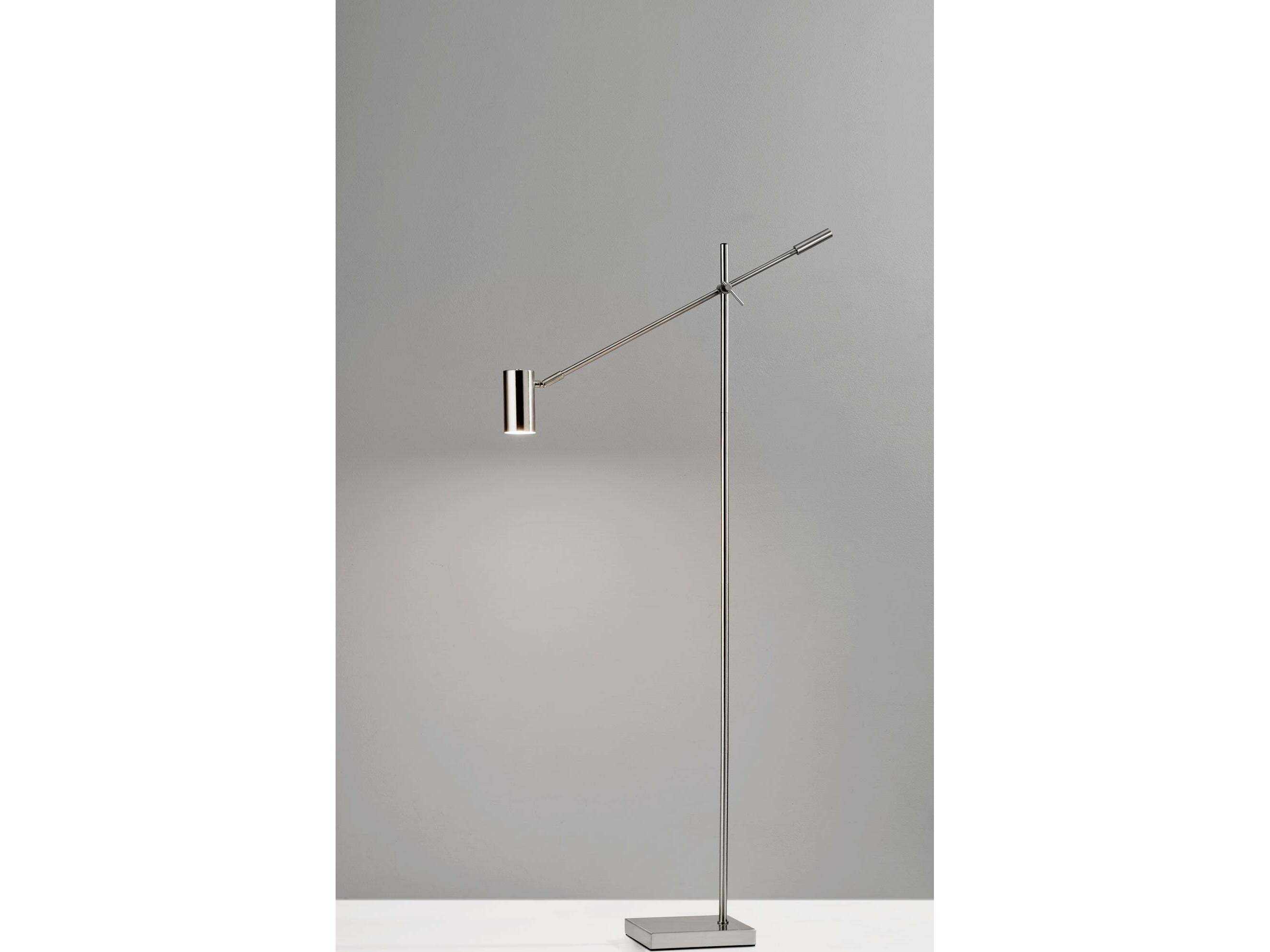 Adesso Collette Brushed Steel Floor Lamp