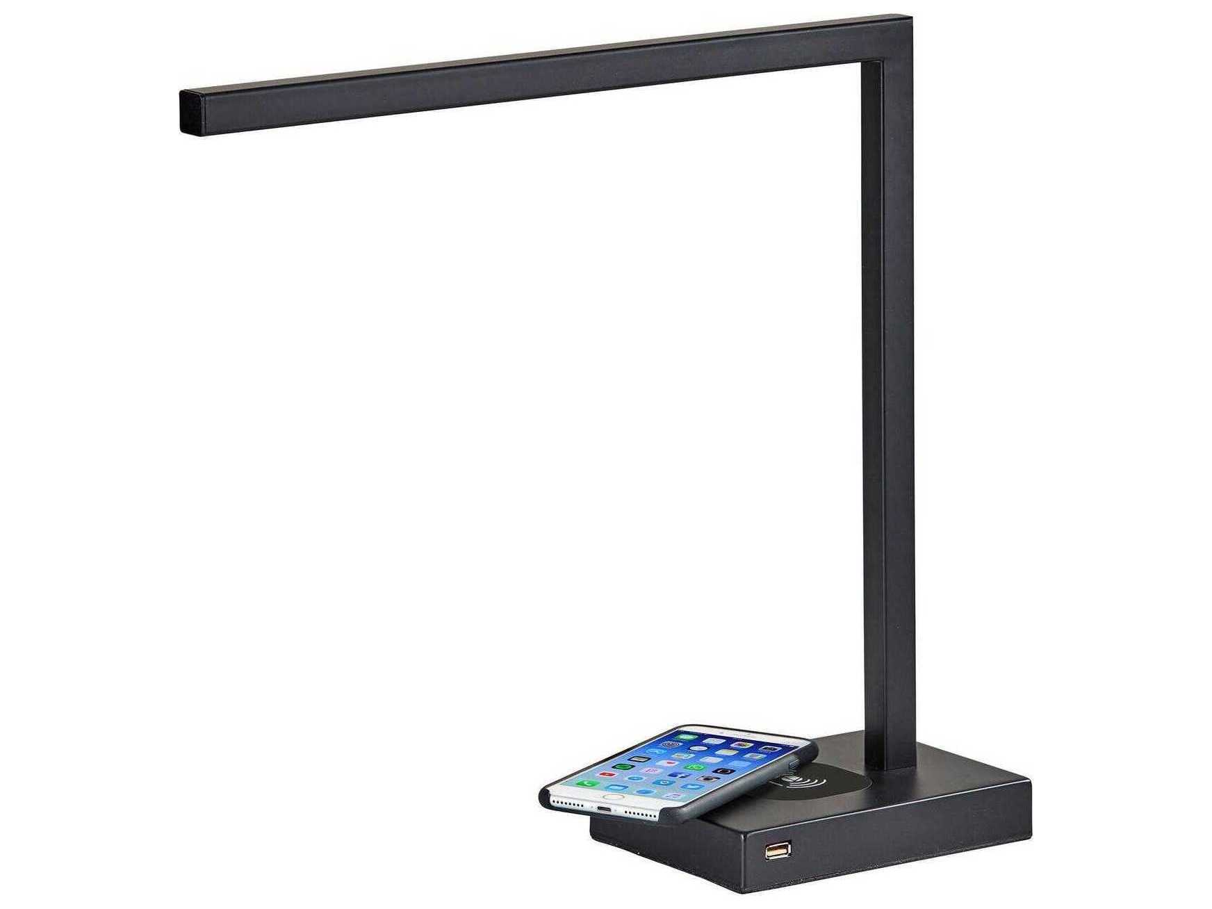 Adesso Aidan Matte Black Metal Desk Lamp
