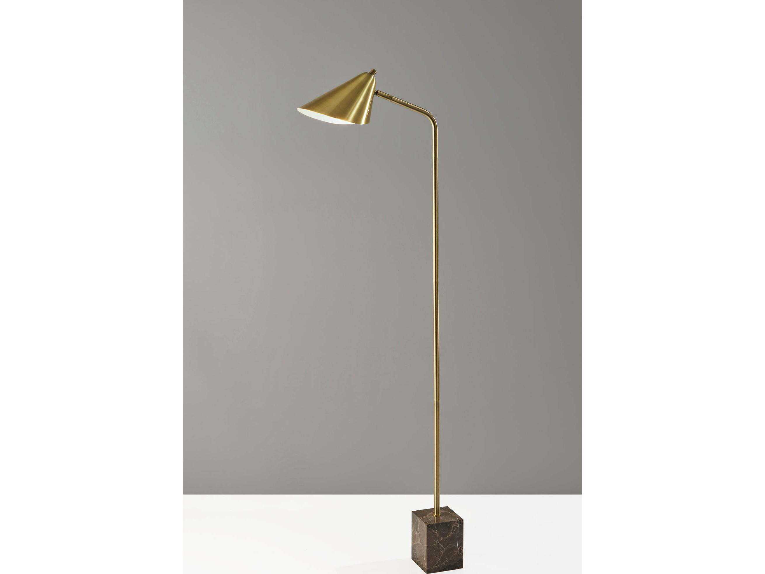 Adesso Hawthorne Antique Brass Floor Lamp