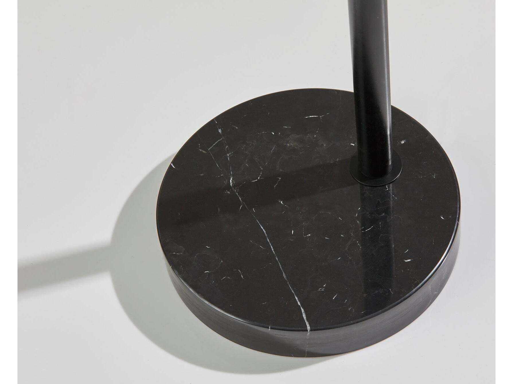 Adesso Bowery Black Taupe Textured Fabric Floor Lamp