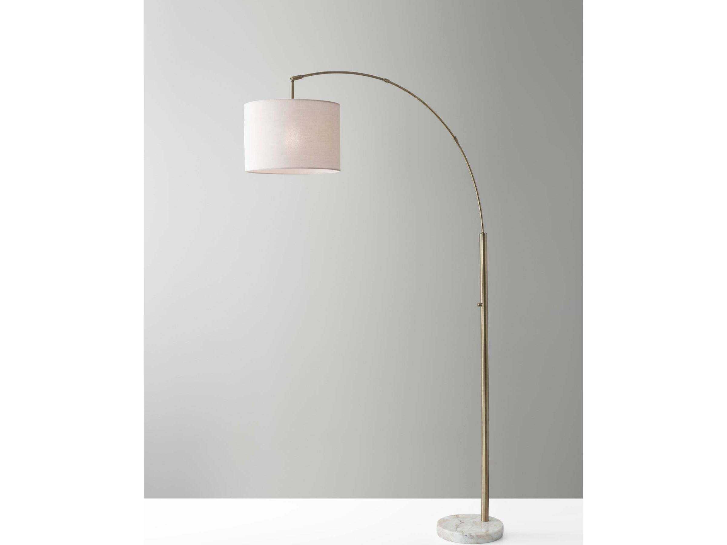 Adesso Bowery Antique Brass Floor Lamp