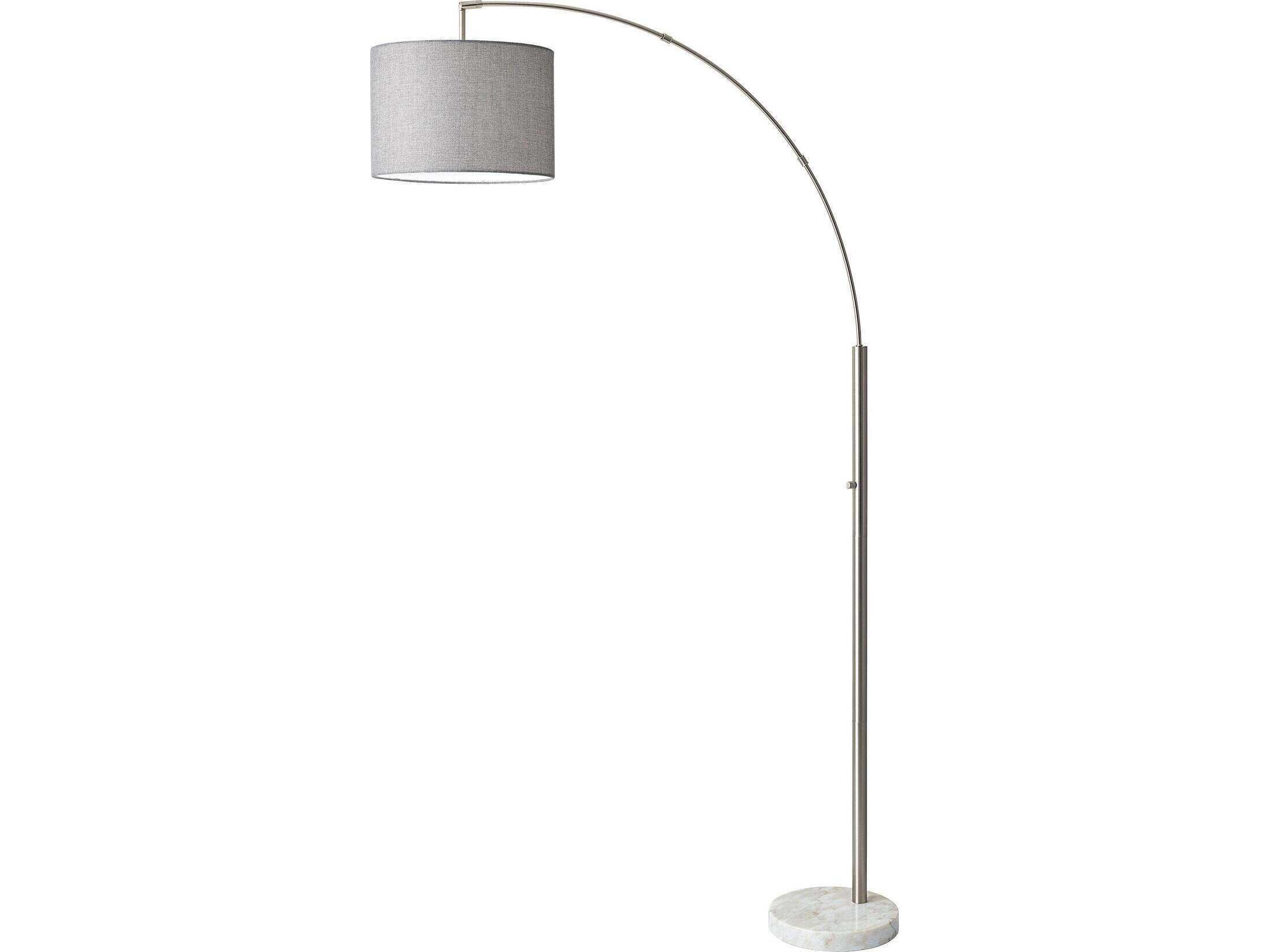 Adesso Bowery Brushed Steel Floor Lamp