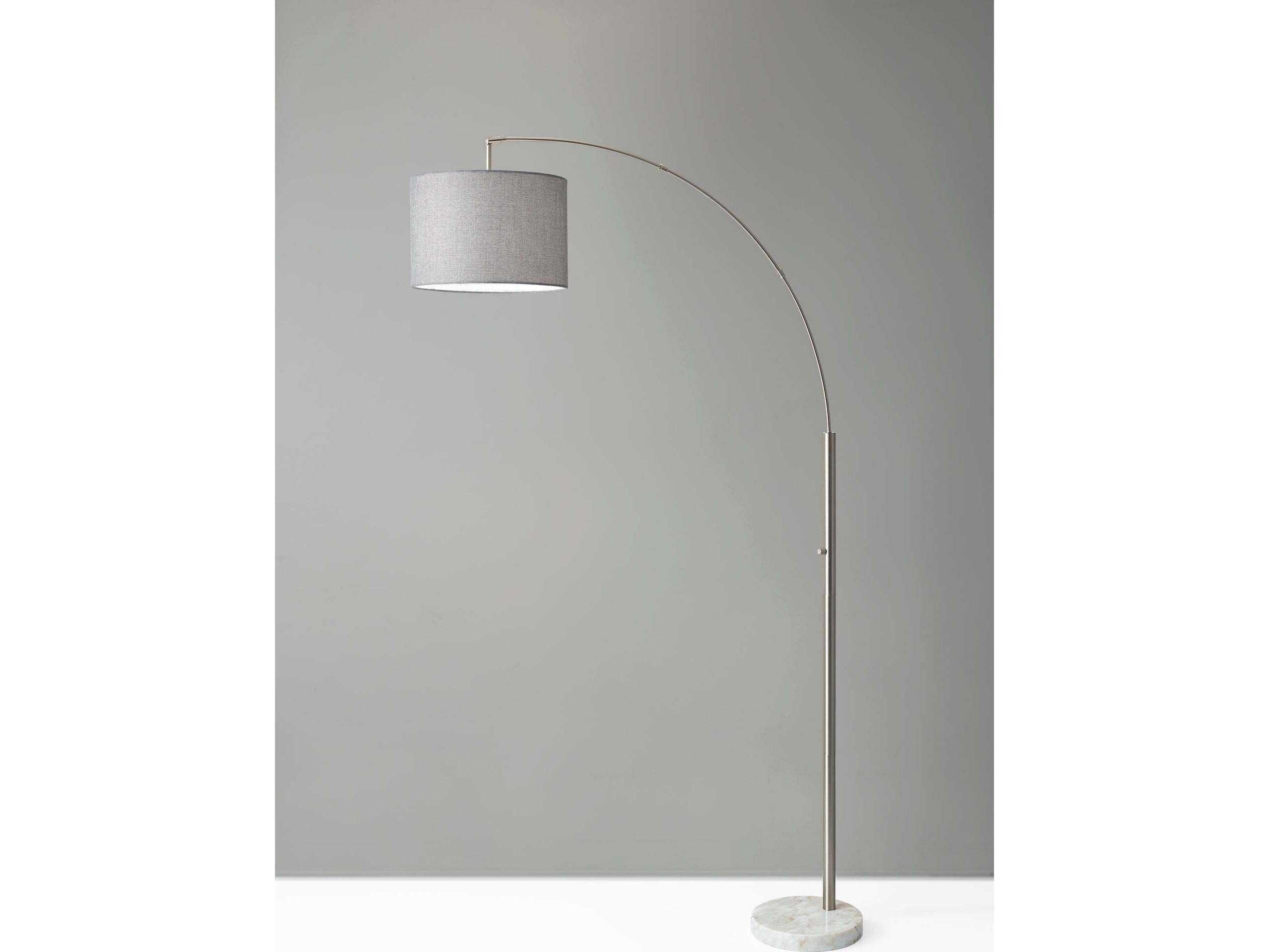 Adesso Bowery Brushed Steel Floor Lamp