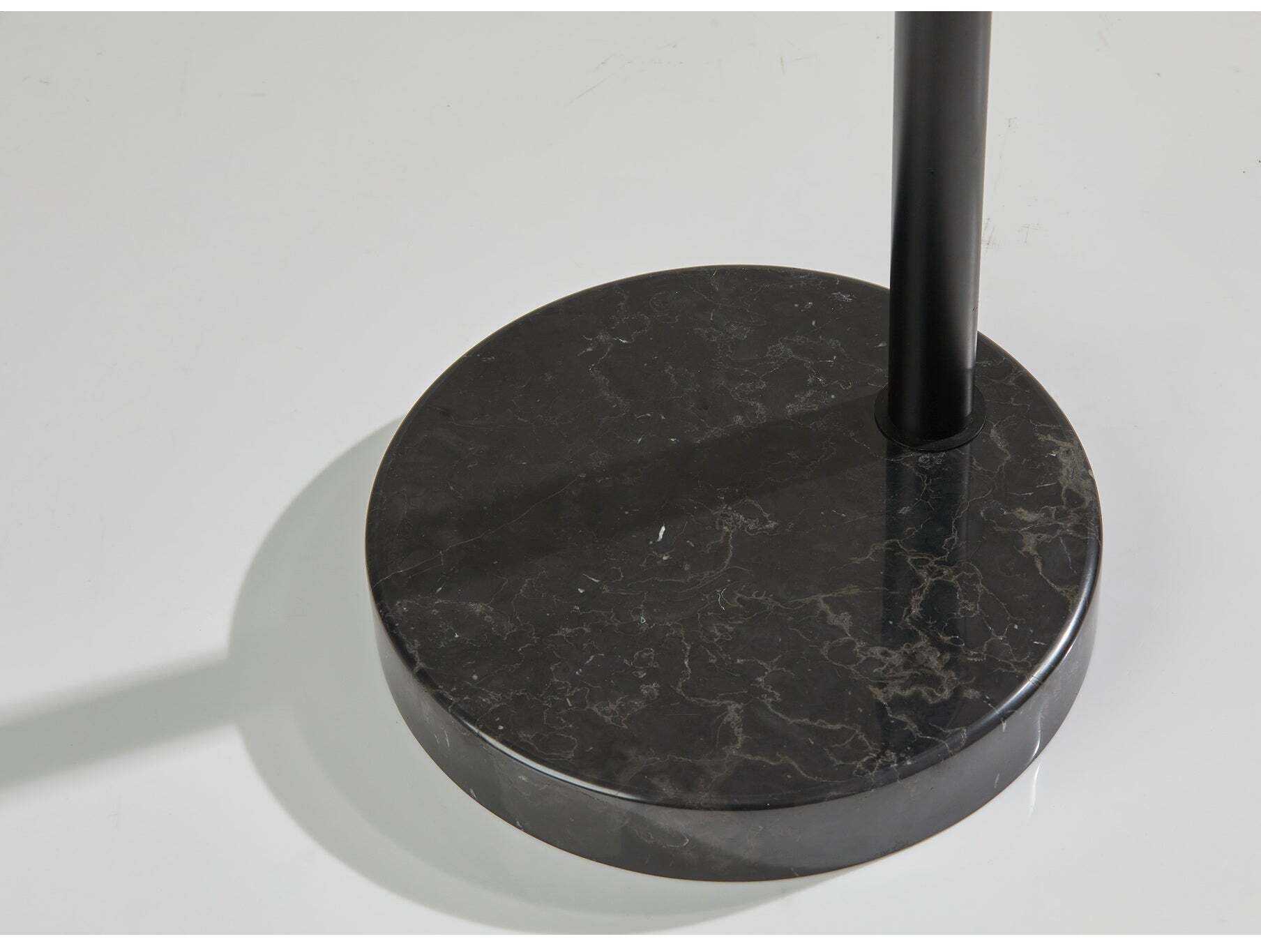 Adesso Bowery Black Taupe Textured Fabric Floor Lamp