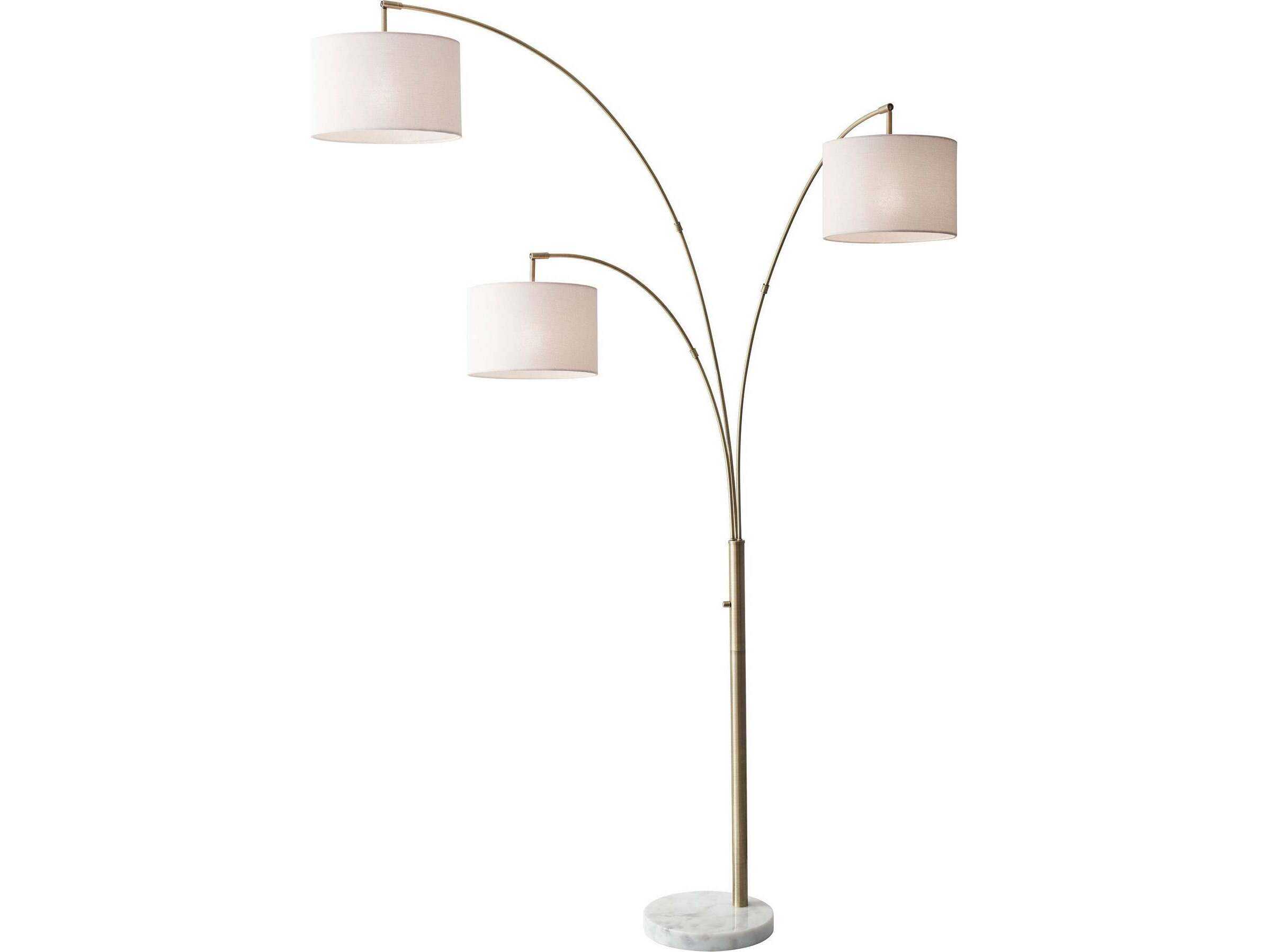 Adesso Bowery Antique Brass Floor Lamp