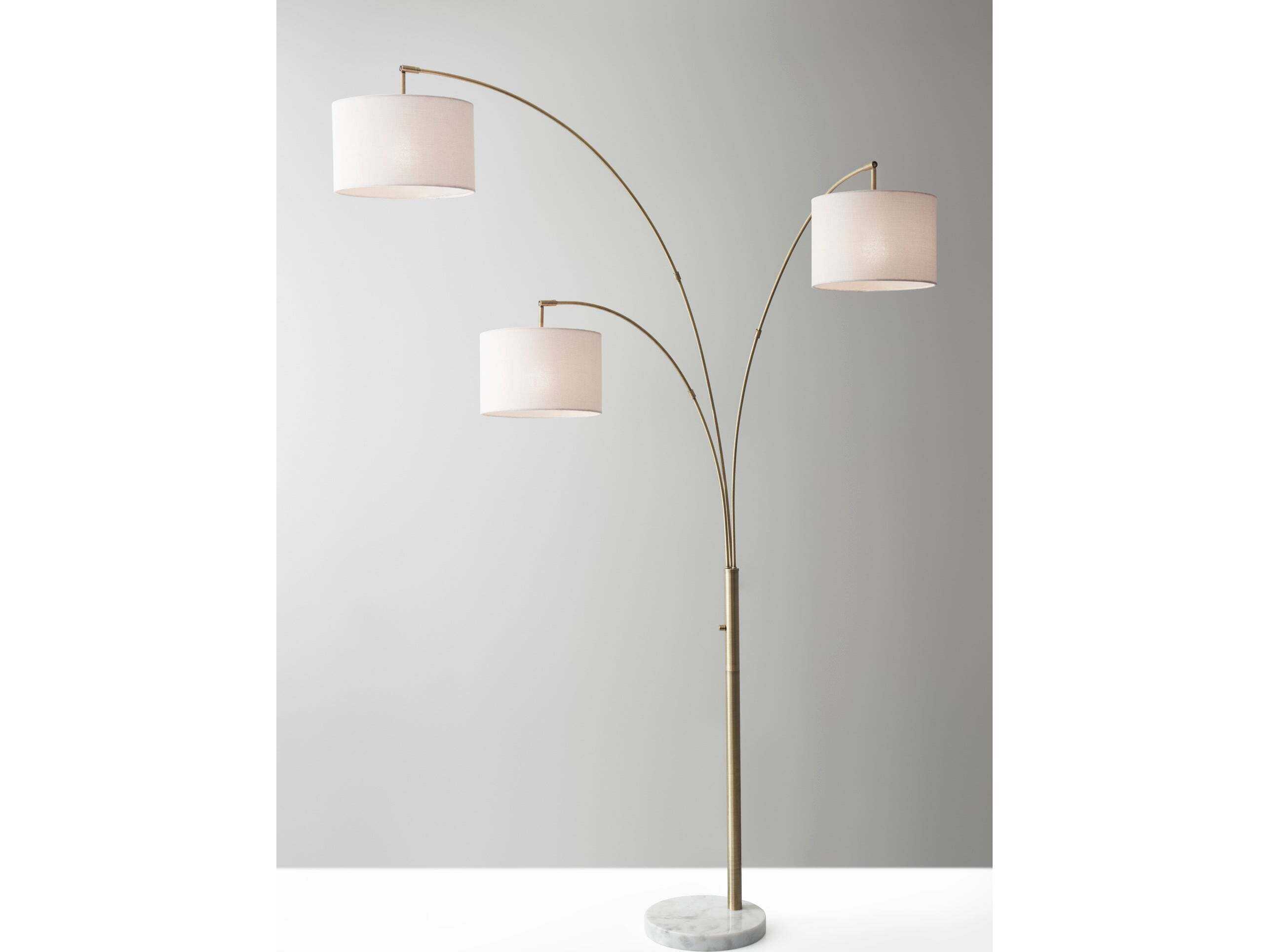 Adesso Bowery Antique Brass Floor Lamp