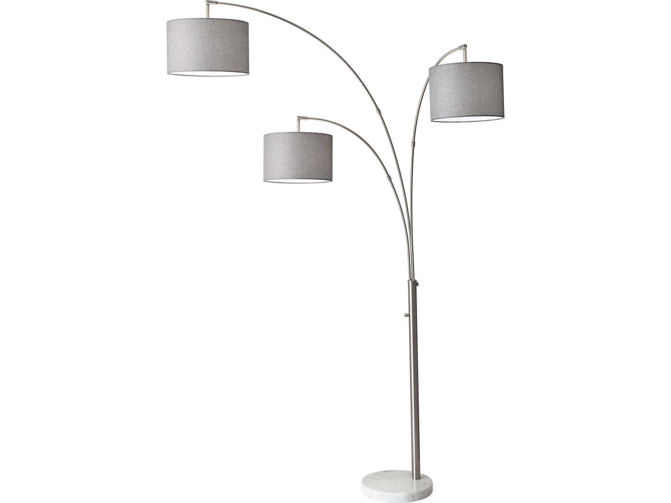 Adesso Bowery Brushed Steel Floor Lamp