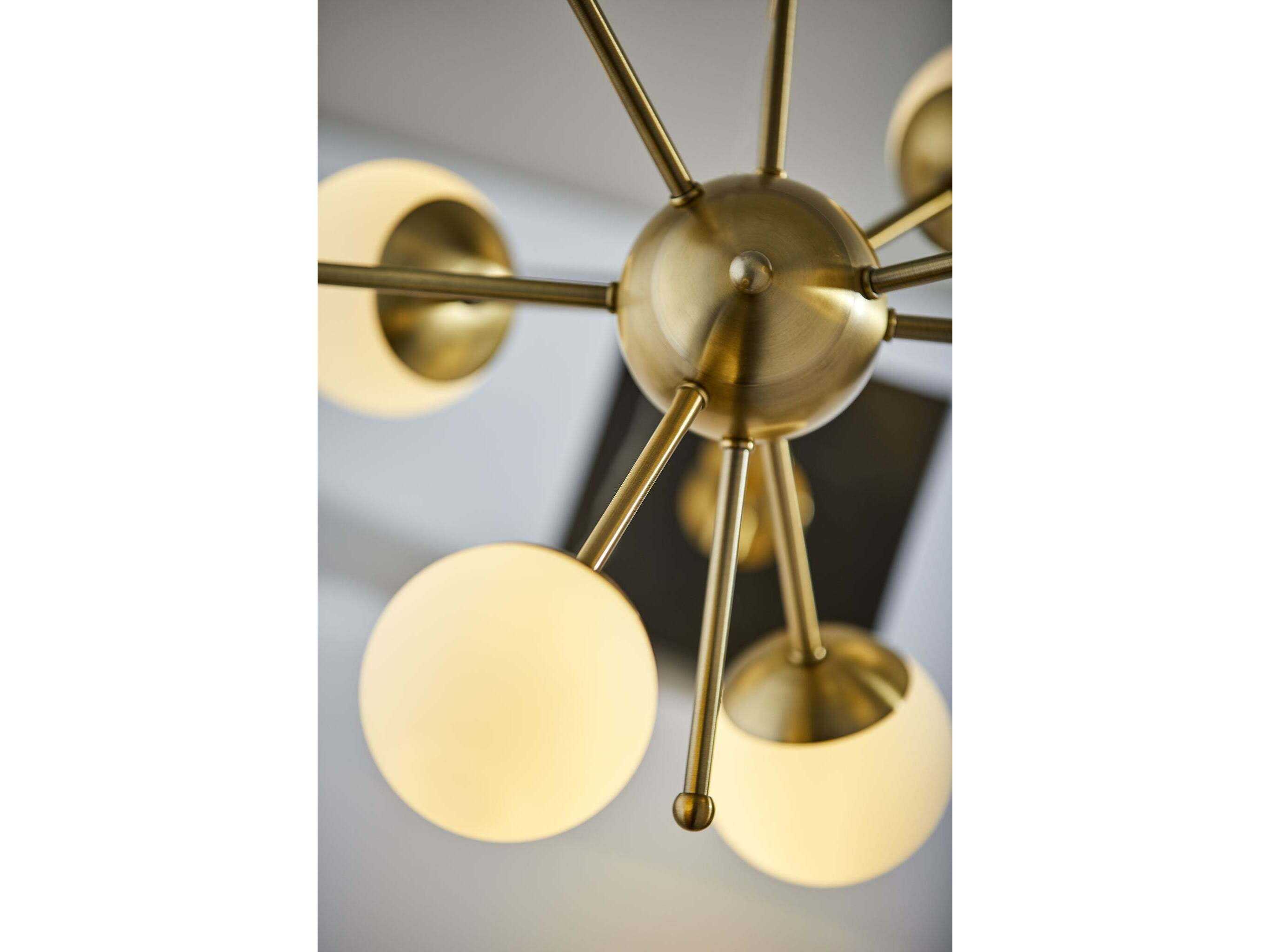 Adesso Doppler Antique Brass White Opal Glass Table Lamp