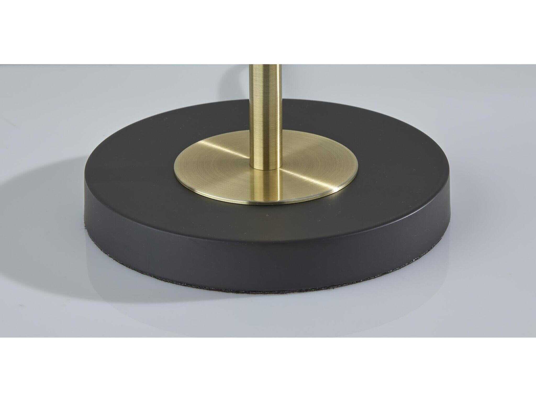 Adesso Hazel Antique Brass Frosted Ribbed Glass Table Lamp