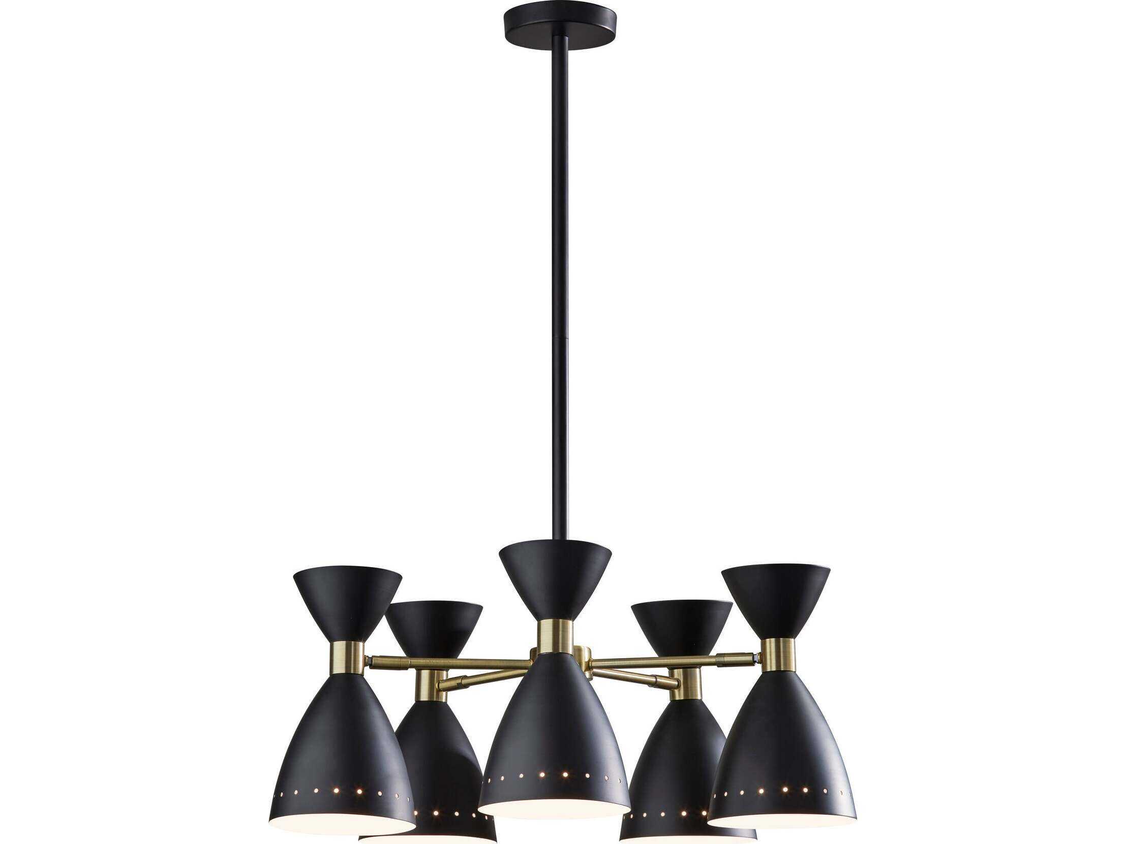 Adesso Oscar 5-Light Black Antique Brass Chandelier