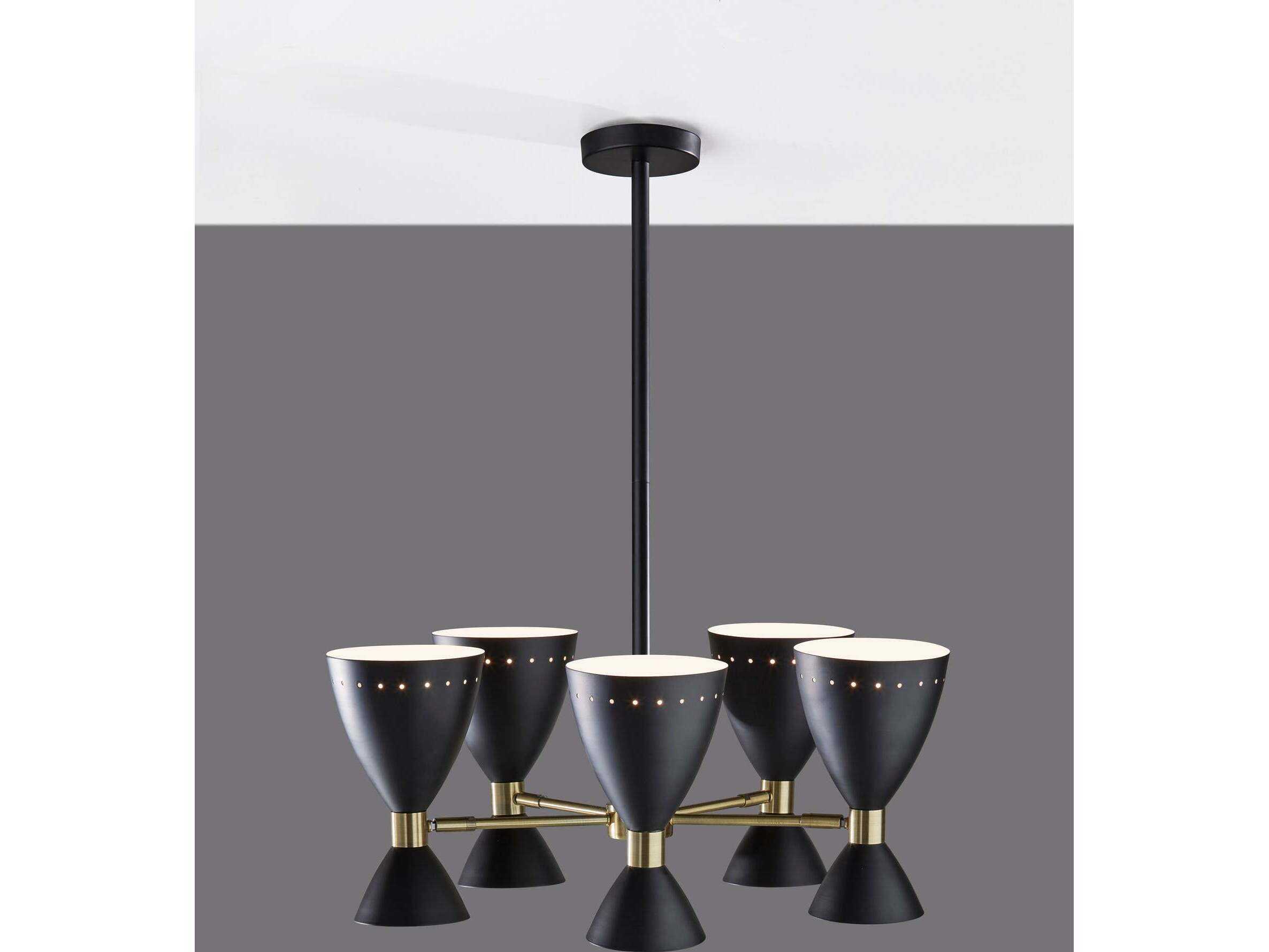 Adesso Oscar 5-Light Black Antique Brass Chandelier