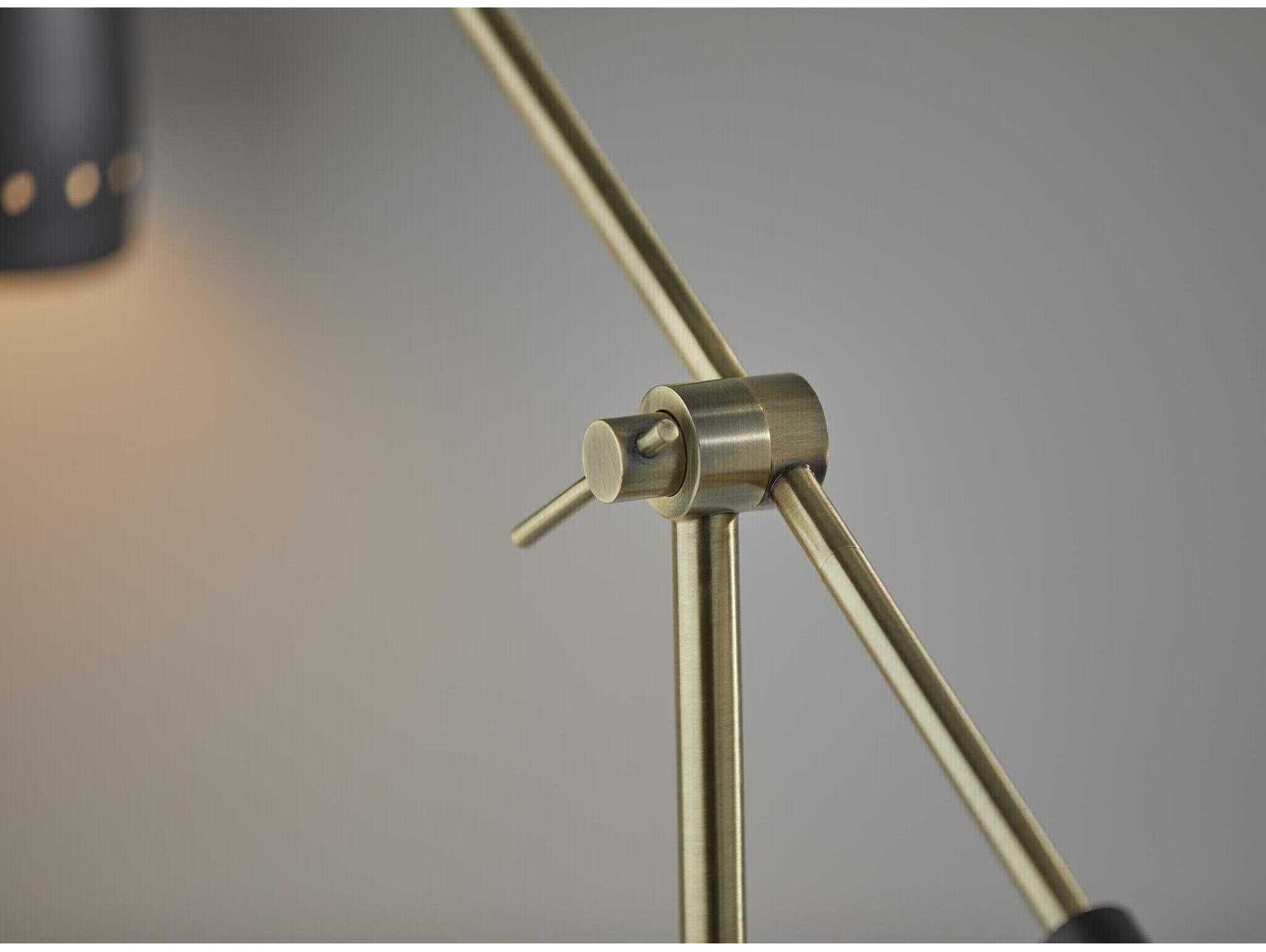 Adesso Oscar Black Antique Brass Metal With Accent Desk Lamp