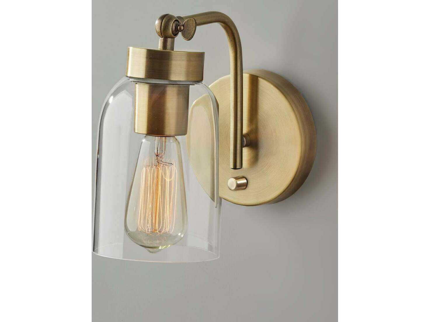 Adesso Bristol Antique Brass Wall Sconce