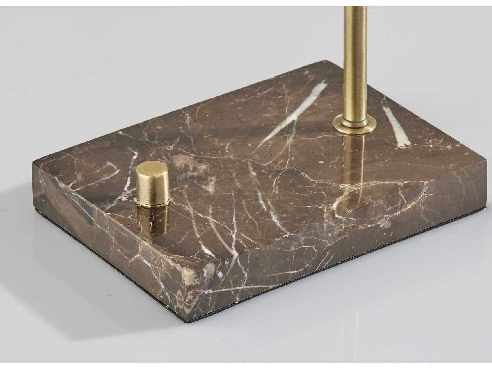 Adesso Bristol Antique Brass Clear Glass Desk Lamp