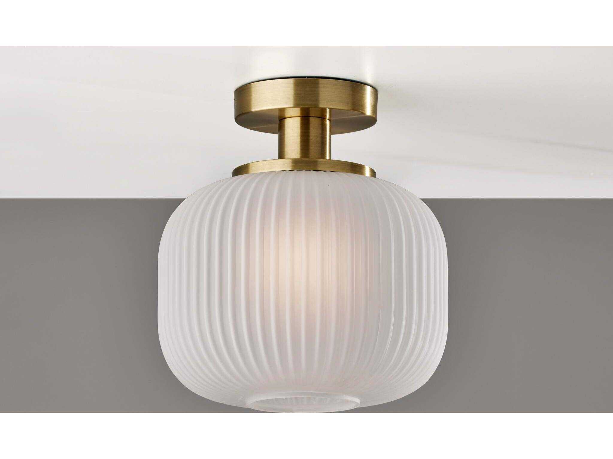 Adesso Hazel Antique Brass Flush Mount