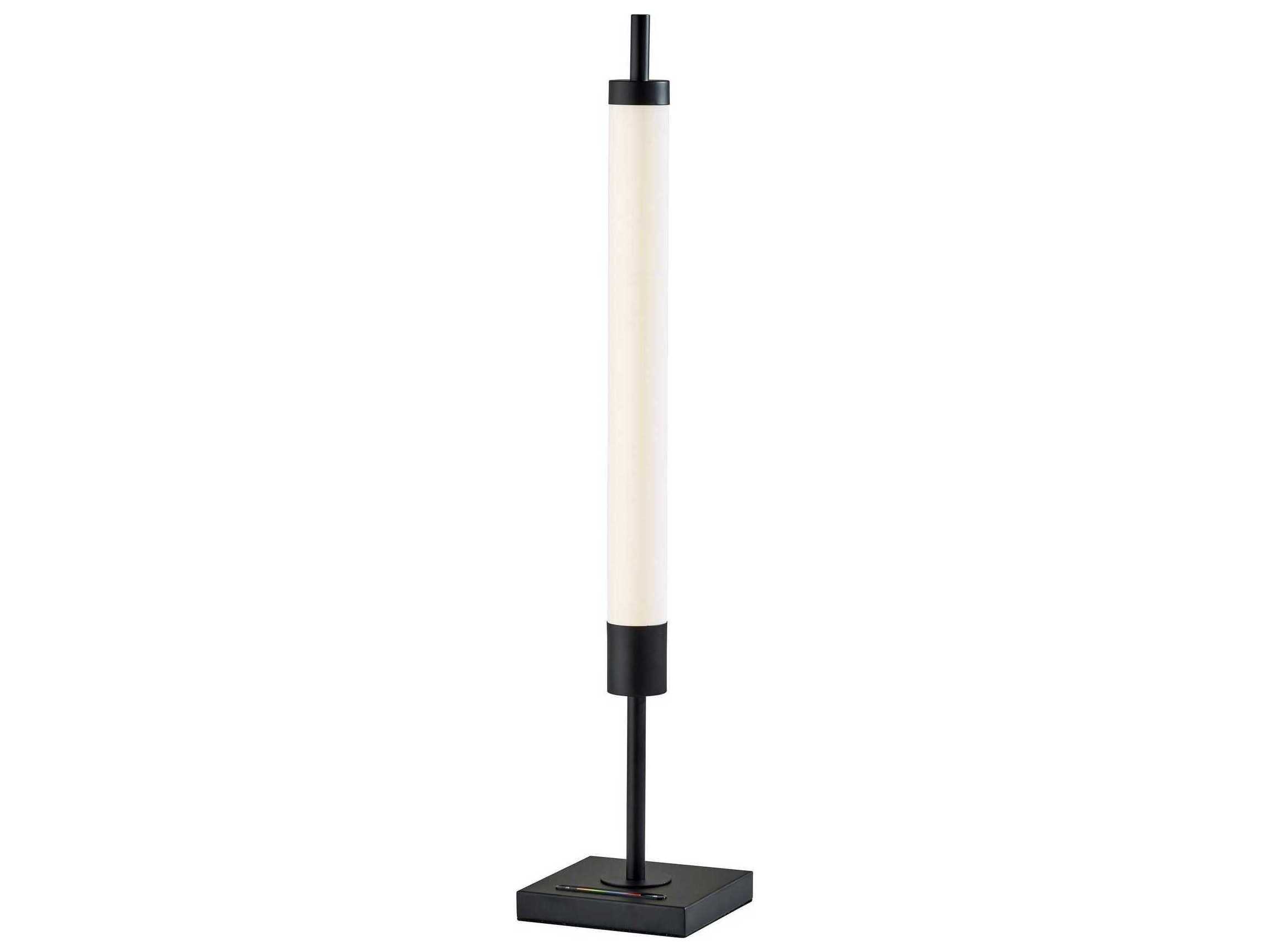 Adesso Collin Black White Pet Plastic Buffet Lamp
