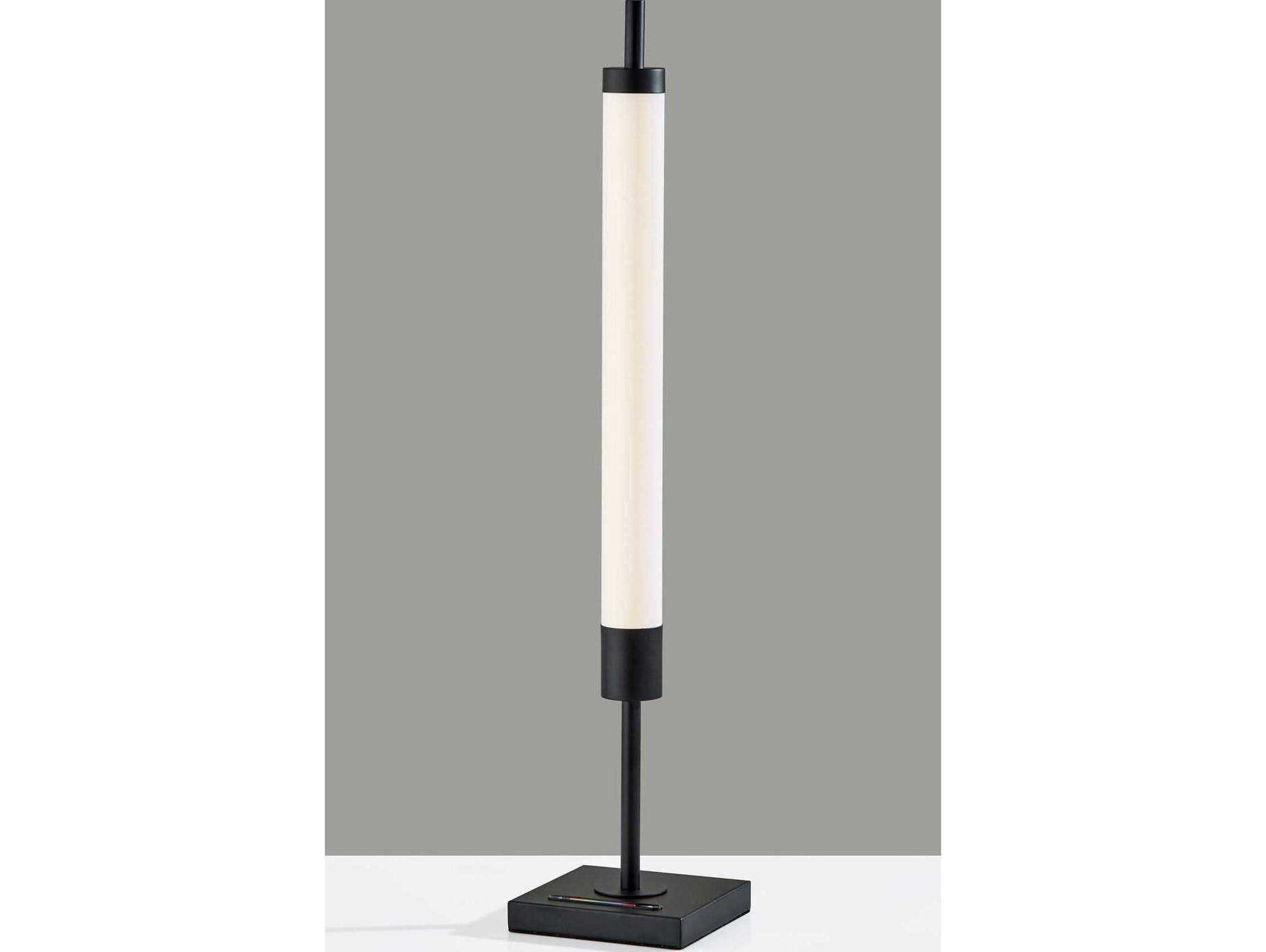 Adesso Collin Black White Pet Plastic Buffet Lamp