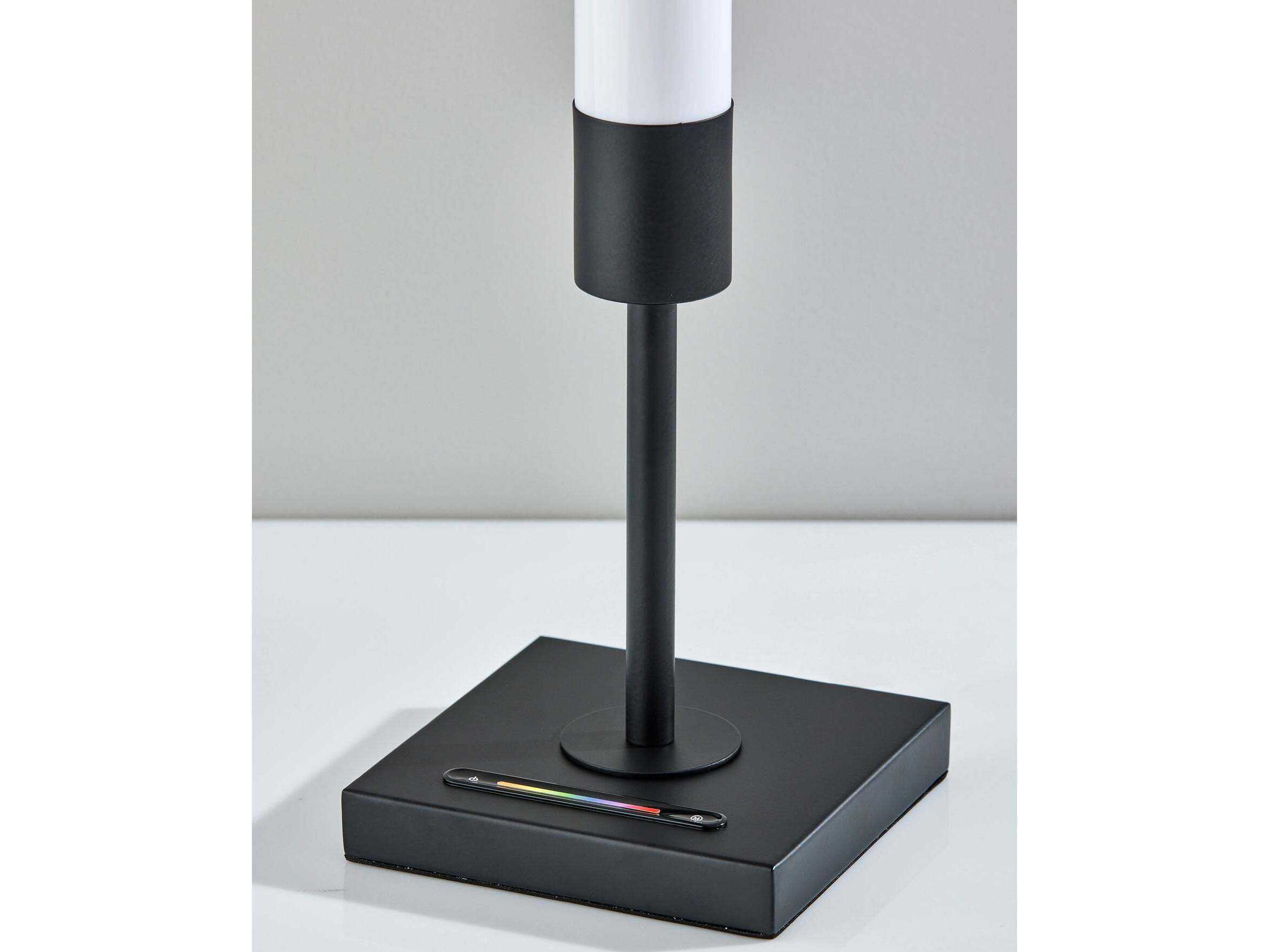 Adesso Collin Black White Pet Plastic Buffet Lamp