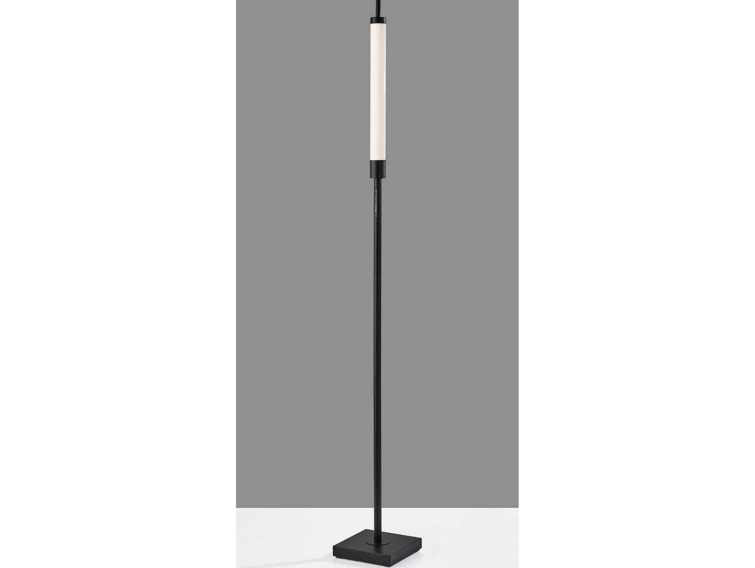 Adesso Collin Black White Pet Plastic Floor Lamp