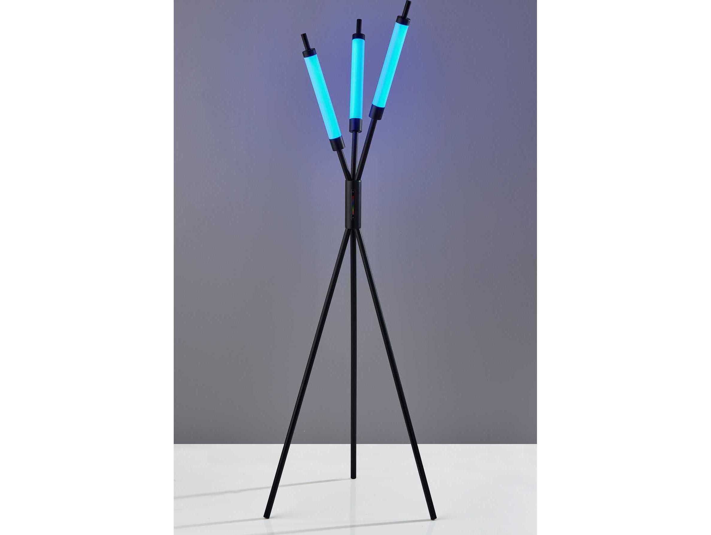 Adesso Collin Black White Pet Plastic Floor Lamp