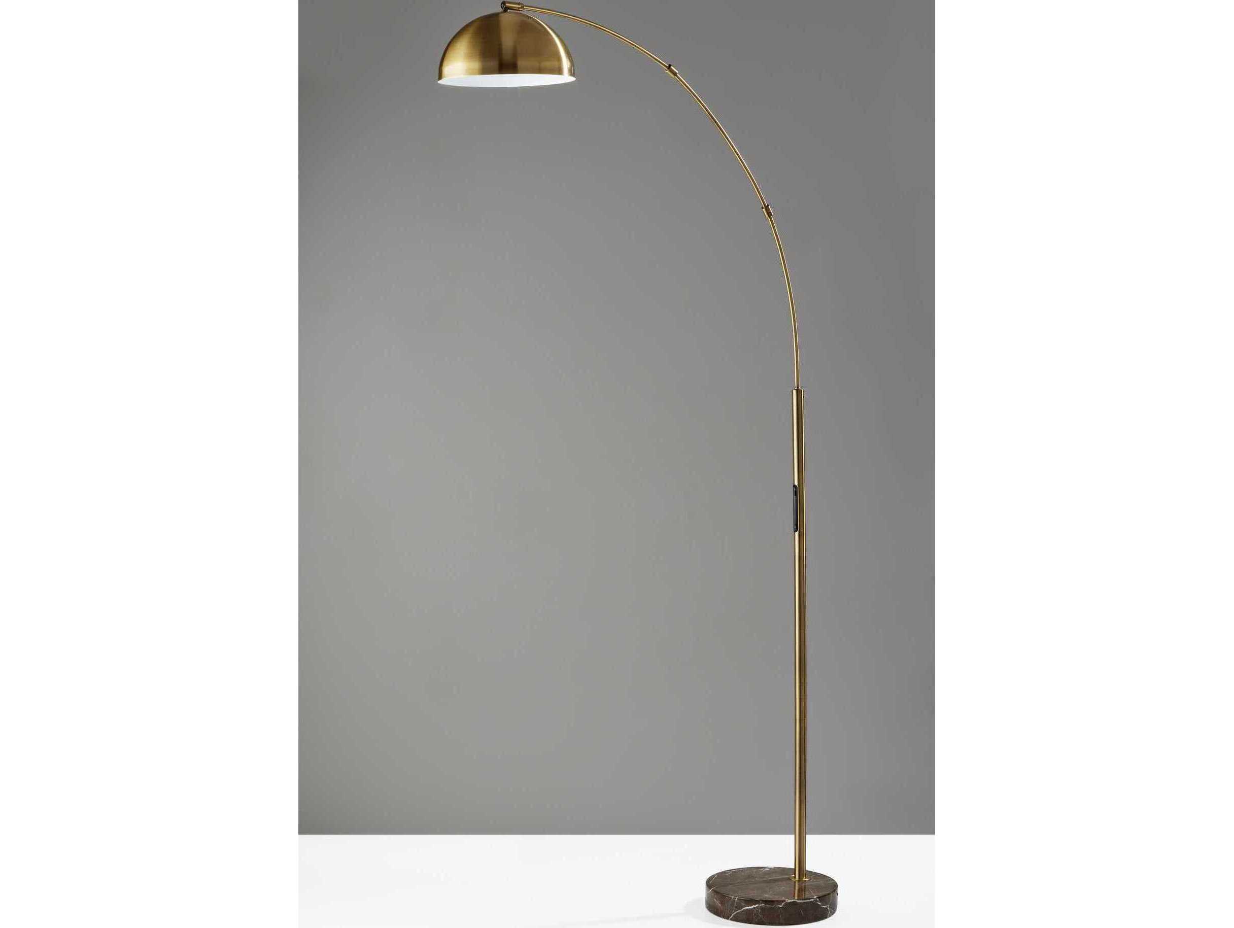 Adesso Bolton Antique Brass Floor Lamp
