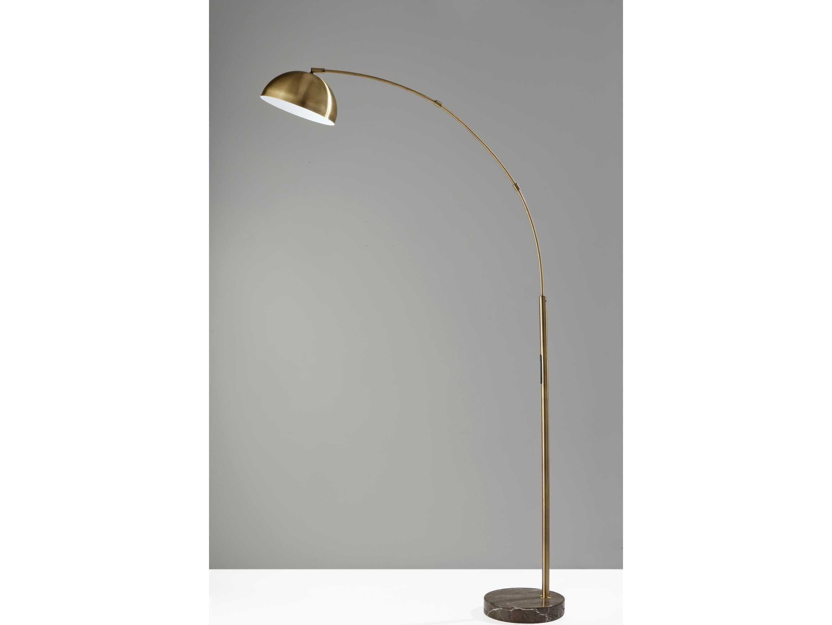 Adesso Bolton Antique Brass Floor Lamp
