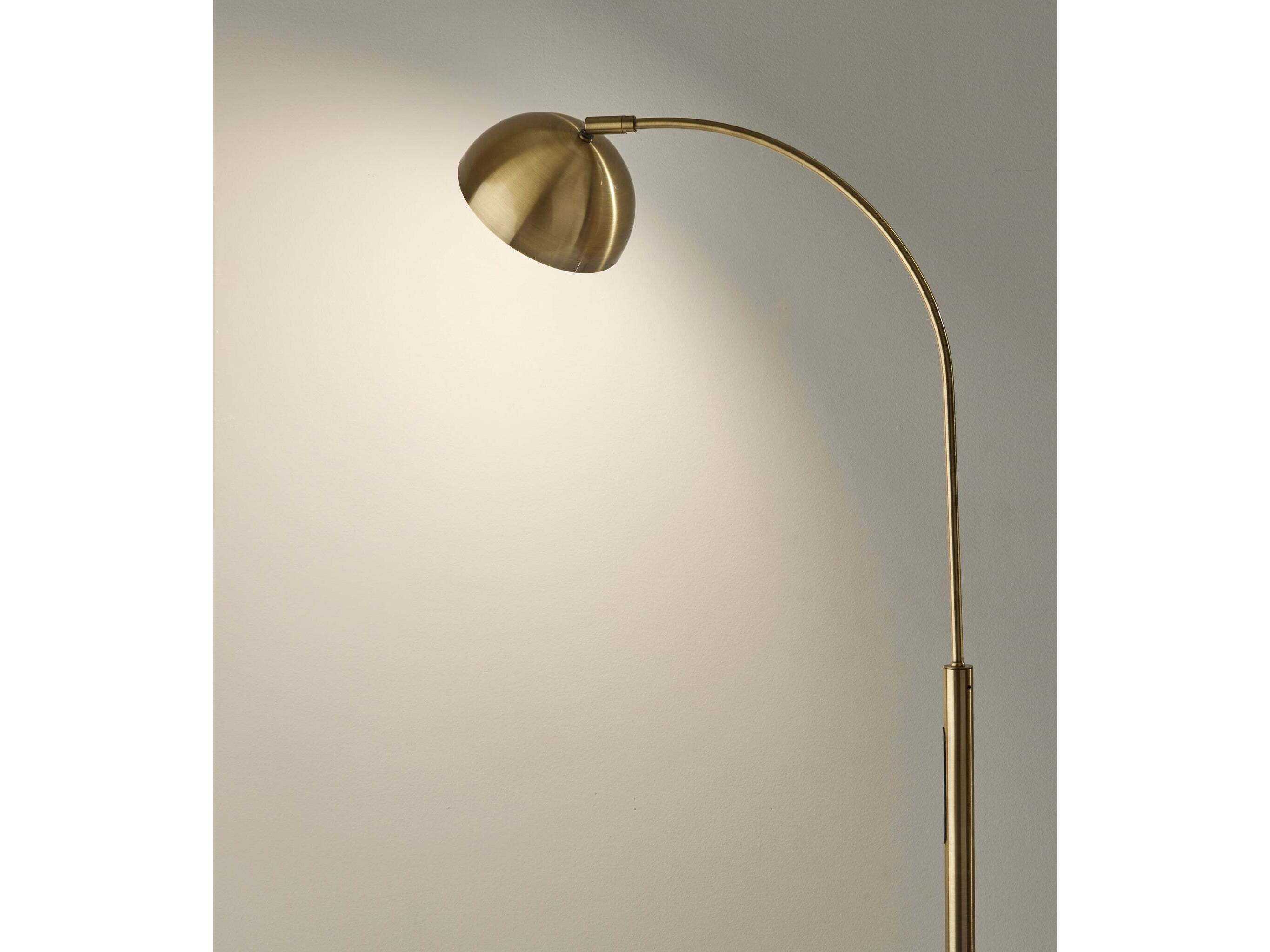 Adesso Bolton Antique Brass Floor Lamp