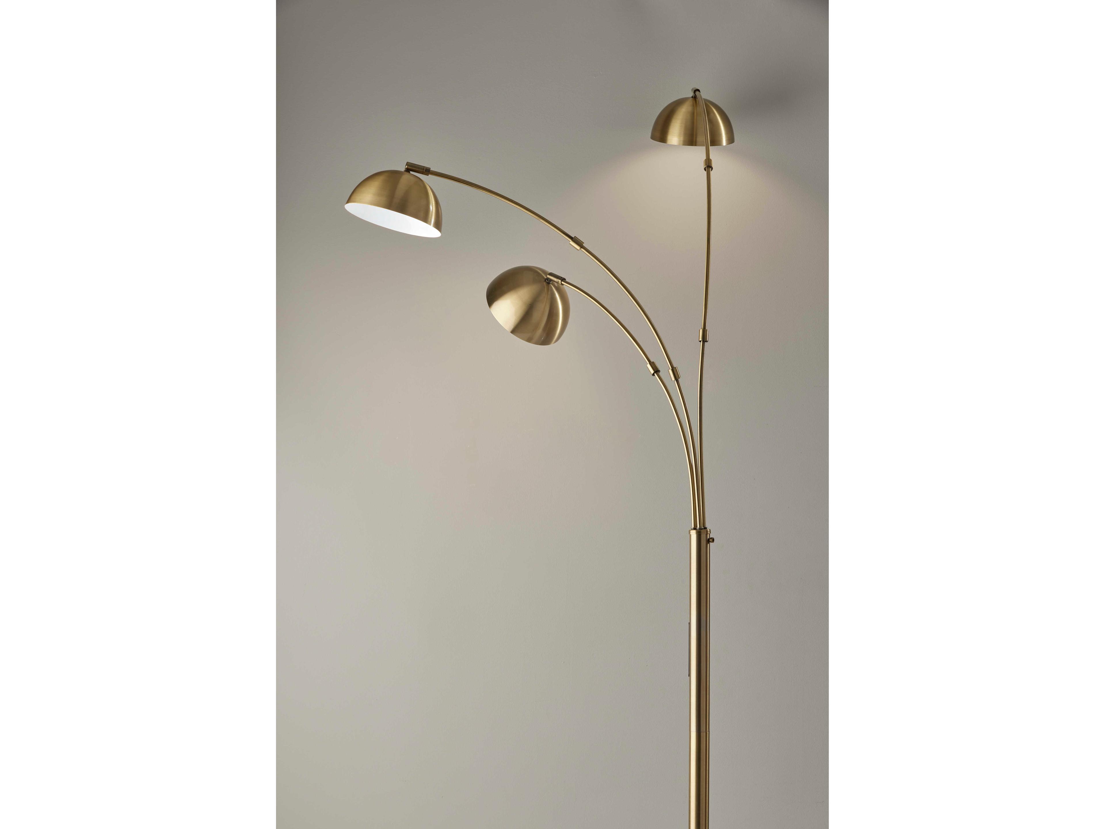 Adesso Bolton Antique Brass Floor Lamp