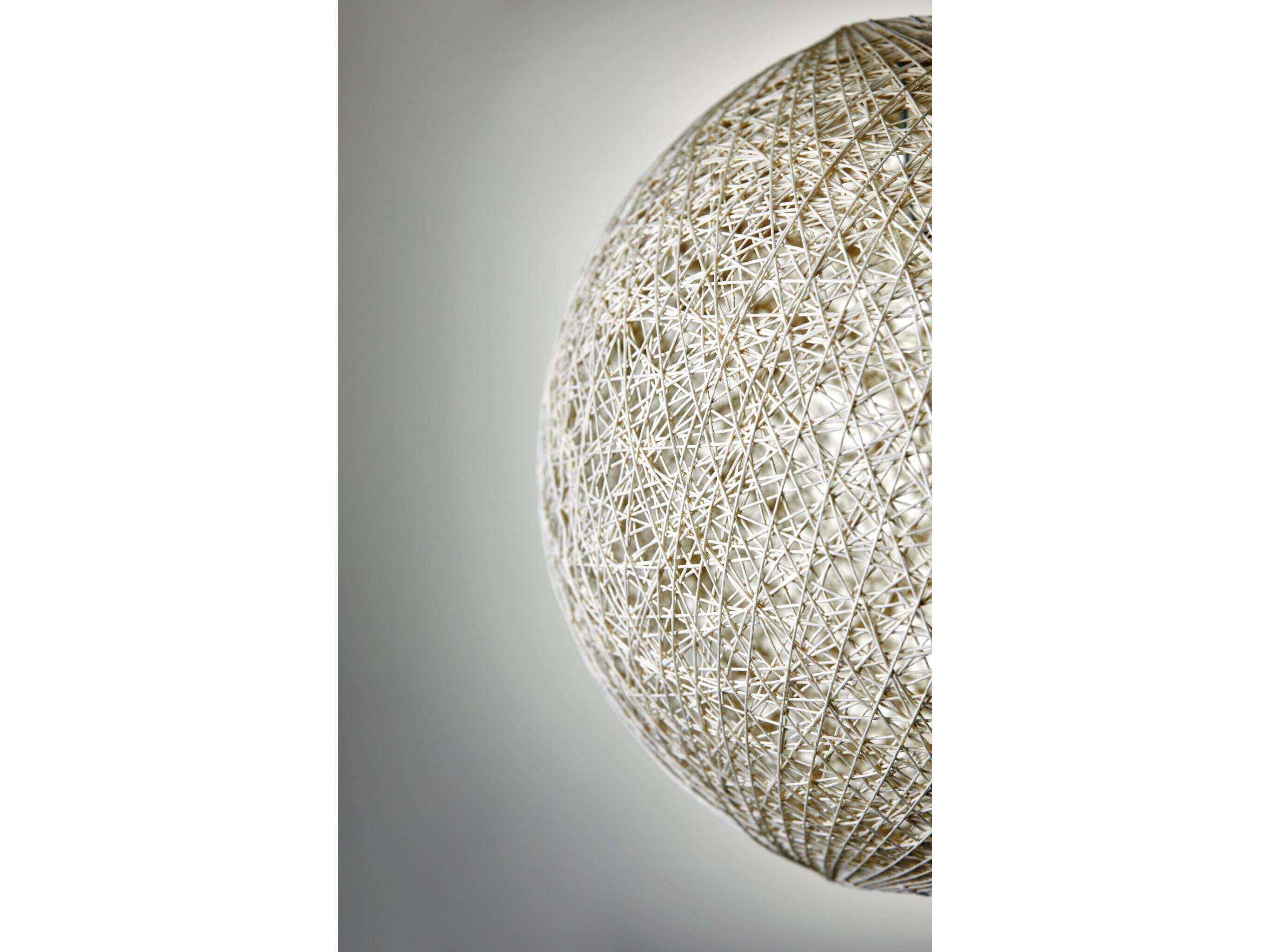 Adesso Havana Cream Rattan Off White Globe Pendant