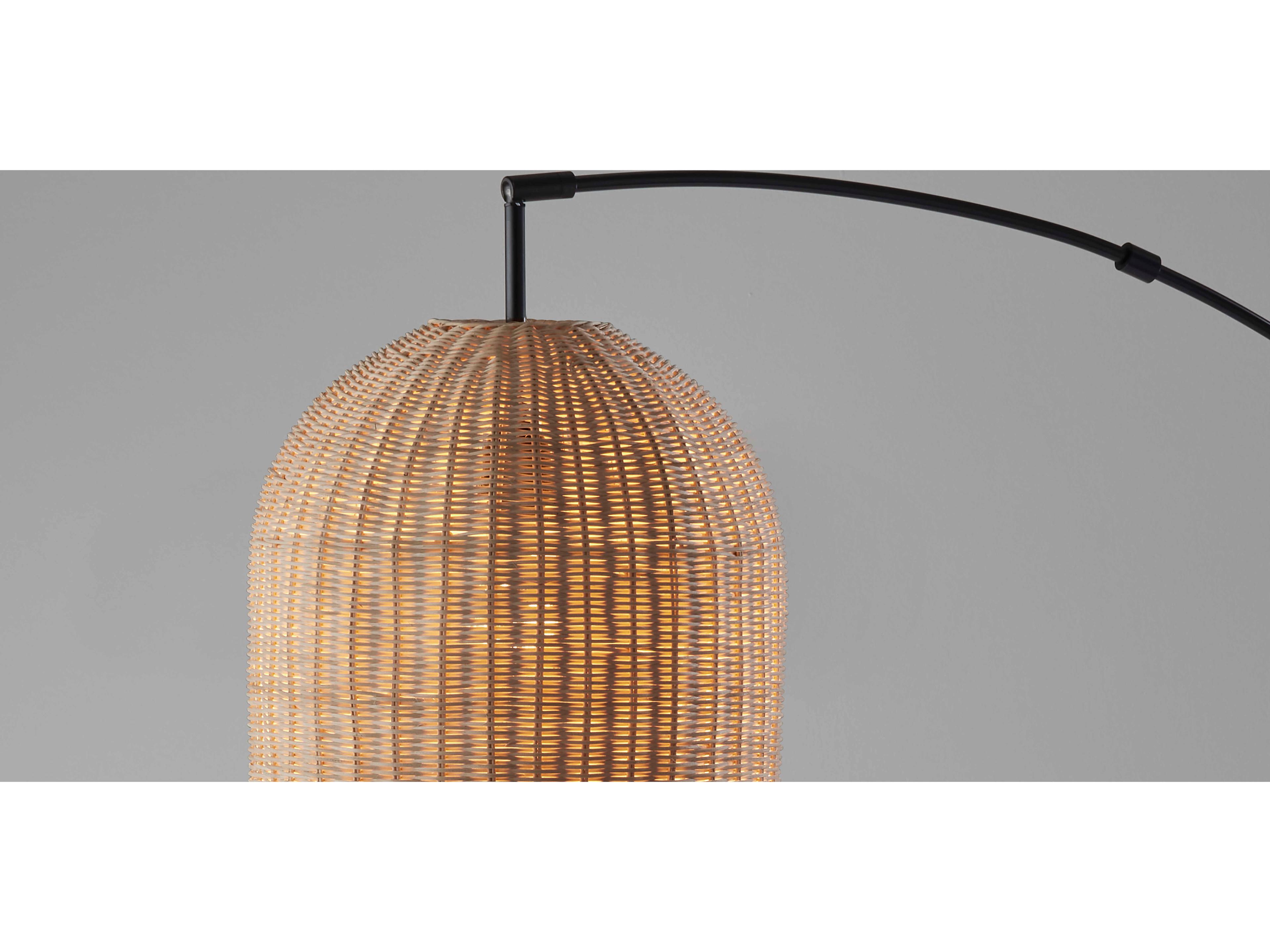 Adesso Bahama Dark Bronze Light Natural Rattan Floor Lamp
