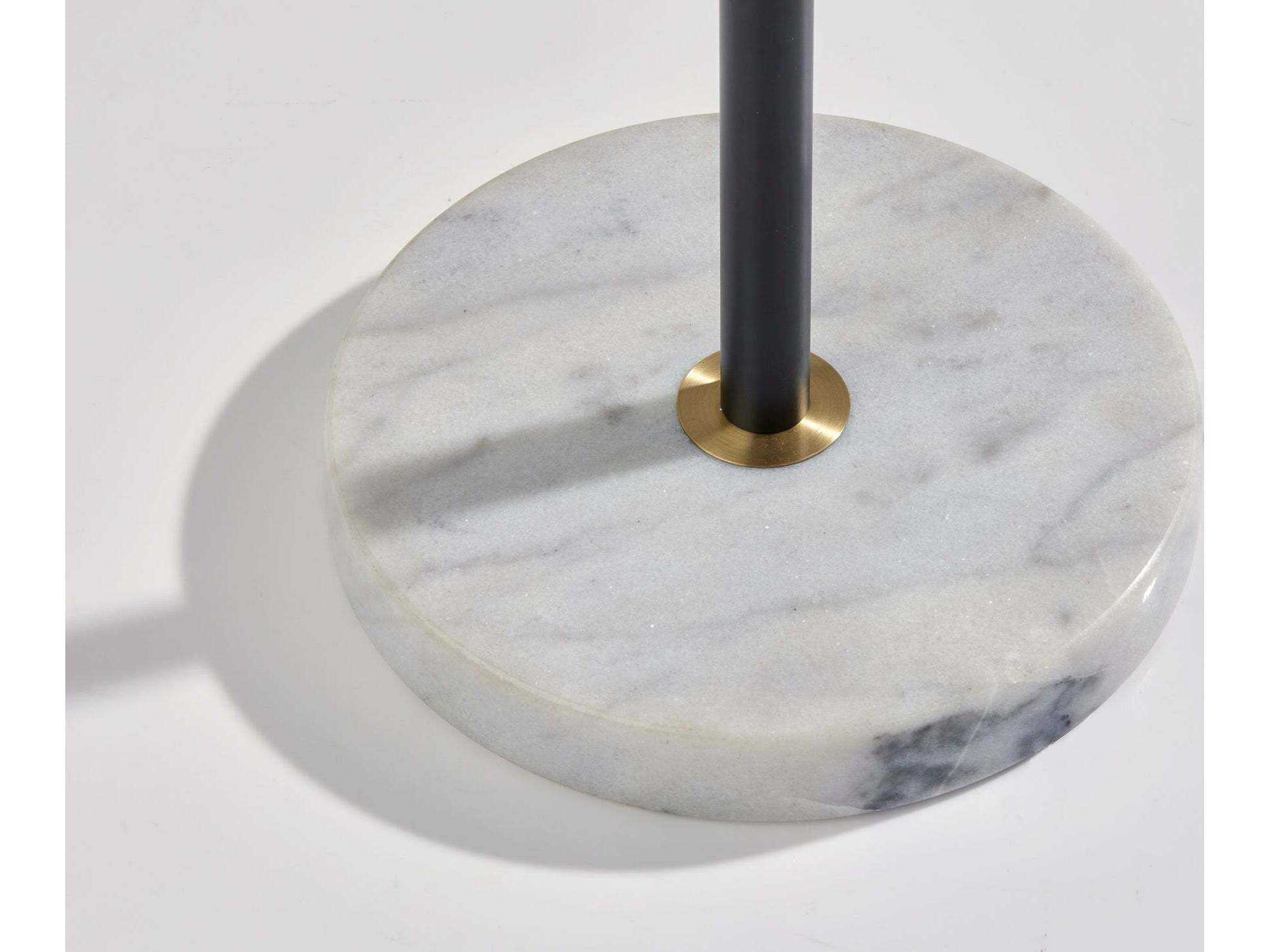 Adesso Dixon Black Antique Brass Frosted Glass Floor Lamp