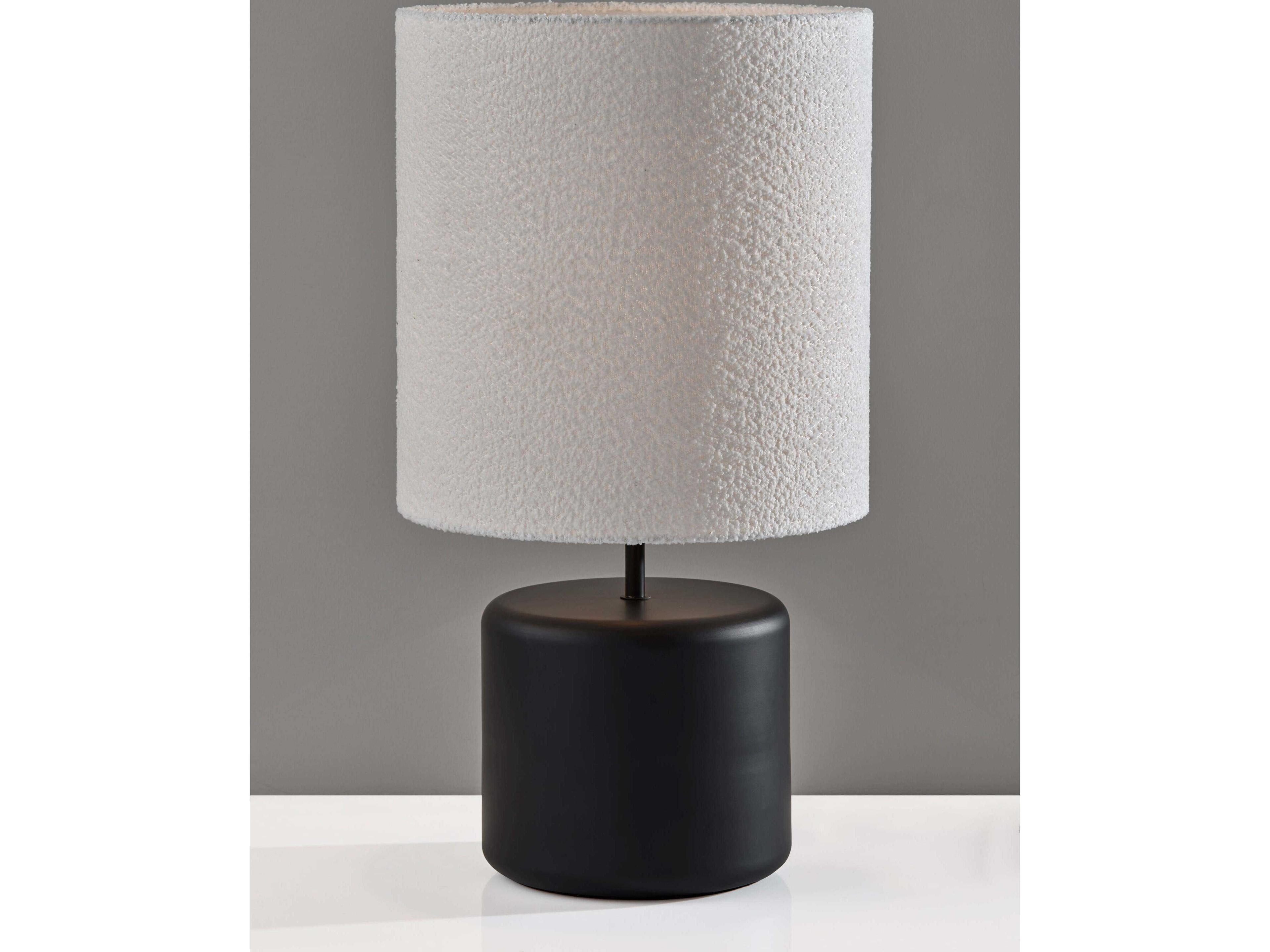 Adesso Tatum Black White Boucle Fabric Buffet Lamp