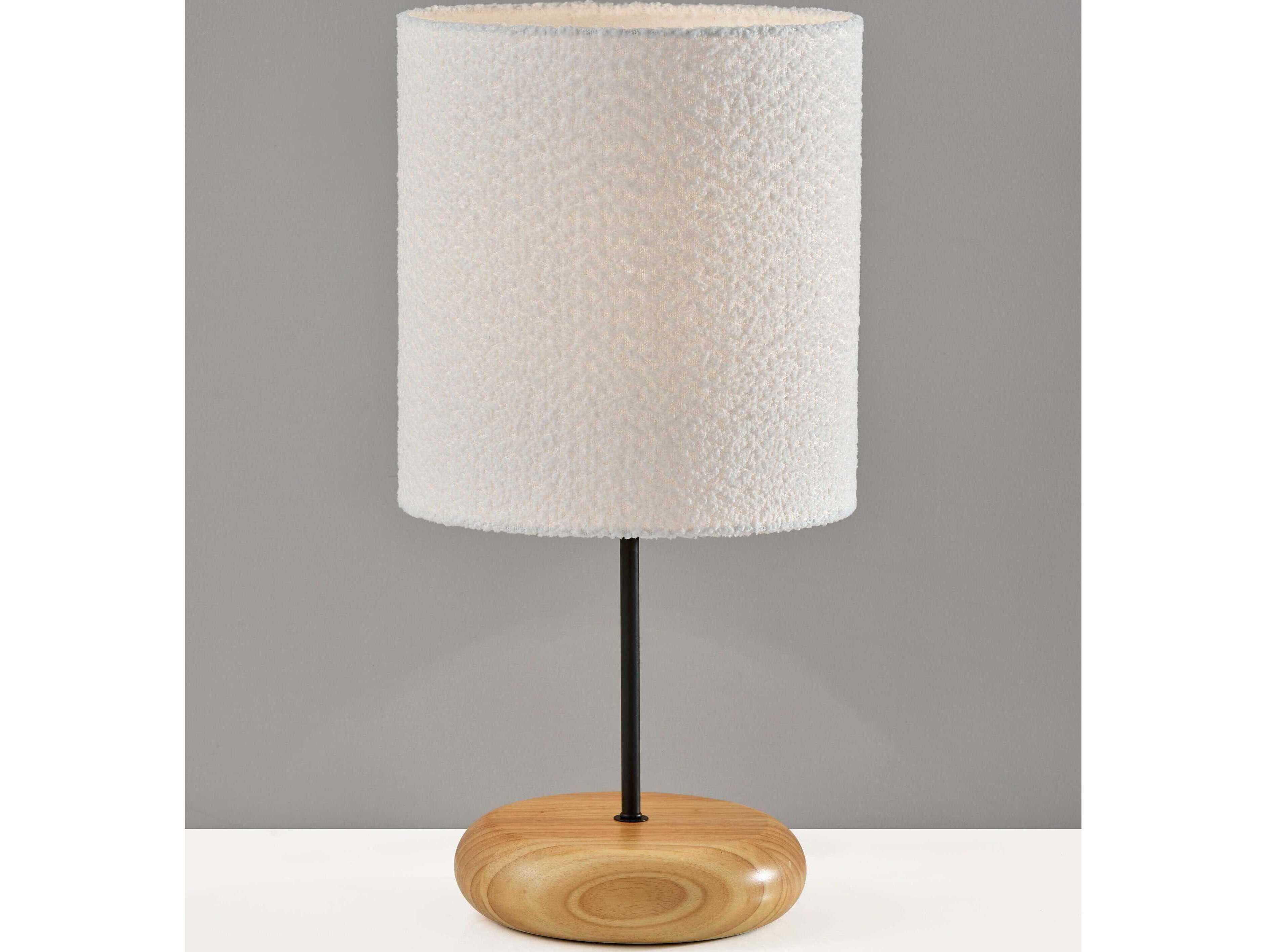 Adesso Brielle Black White Boucle Fabric Table Lamp