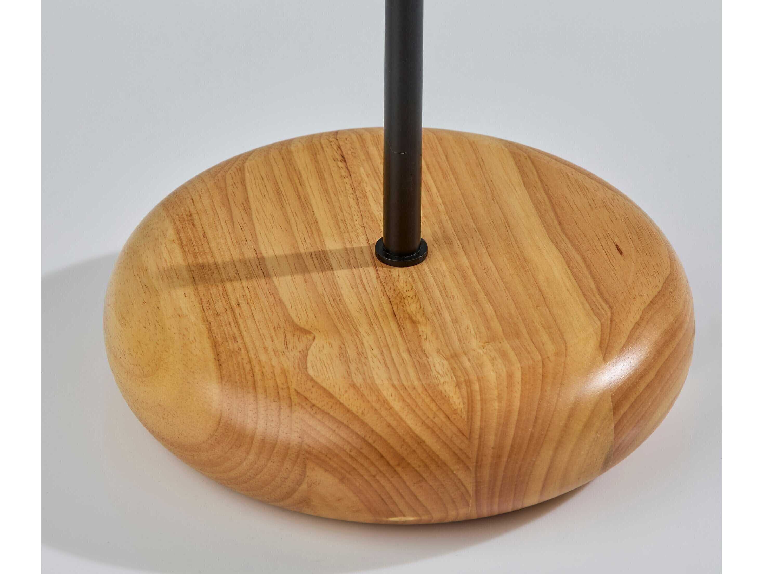 Adesso Brielle Black White Boucle Fabric Floor Lamp