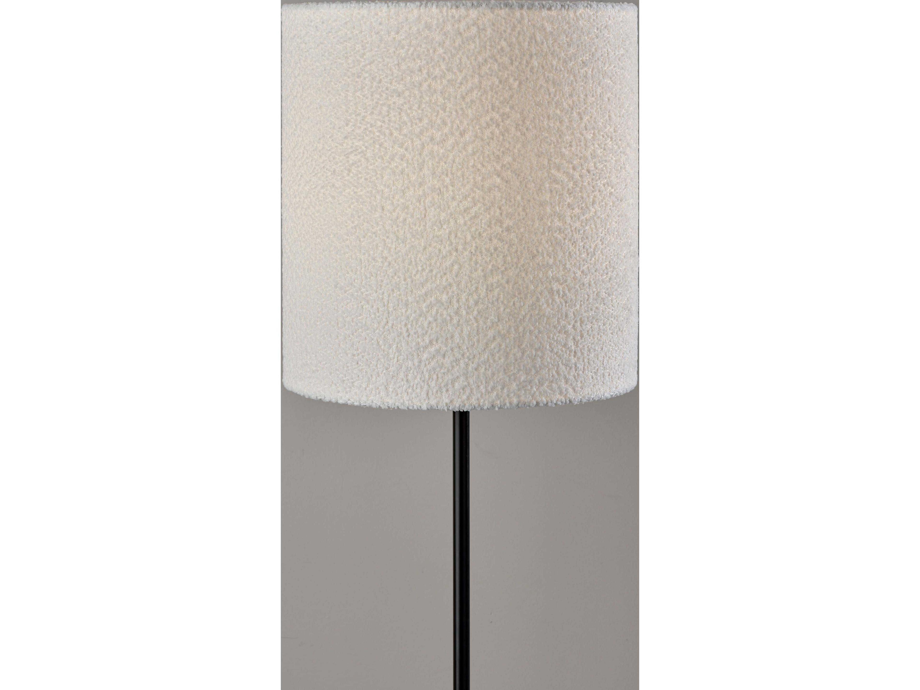 Adesso Brielle Black White Boucle Fabric Floor Lamp