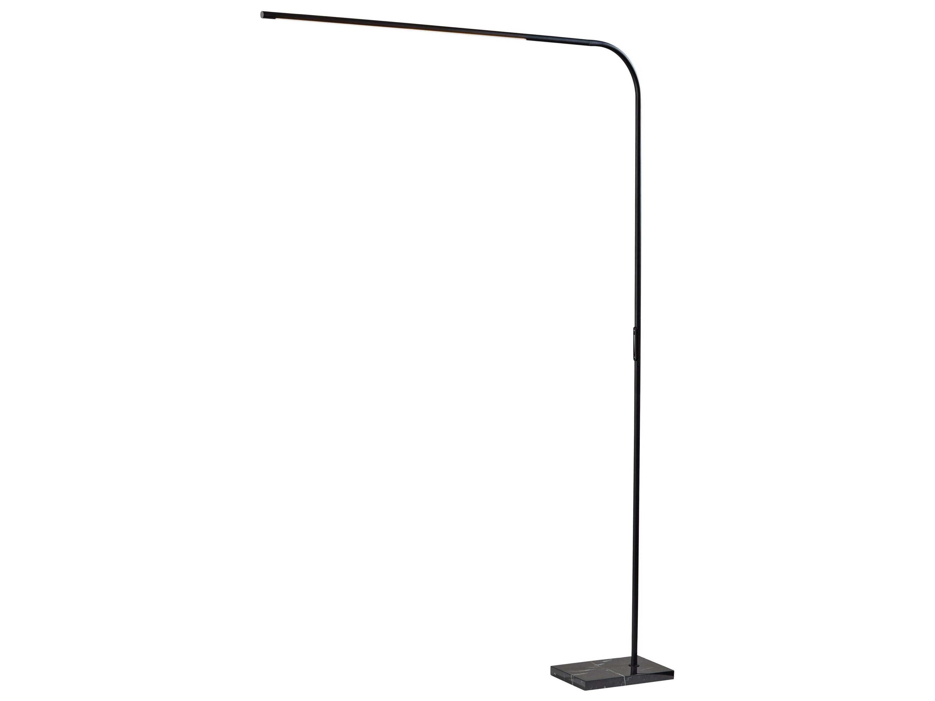 Adesso Cullen Black Metal With Frosted Diffuser Floor Lamp