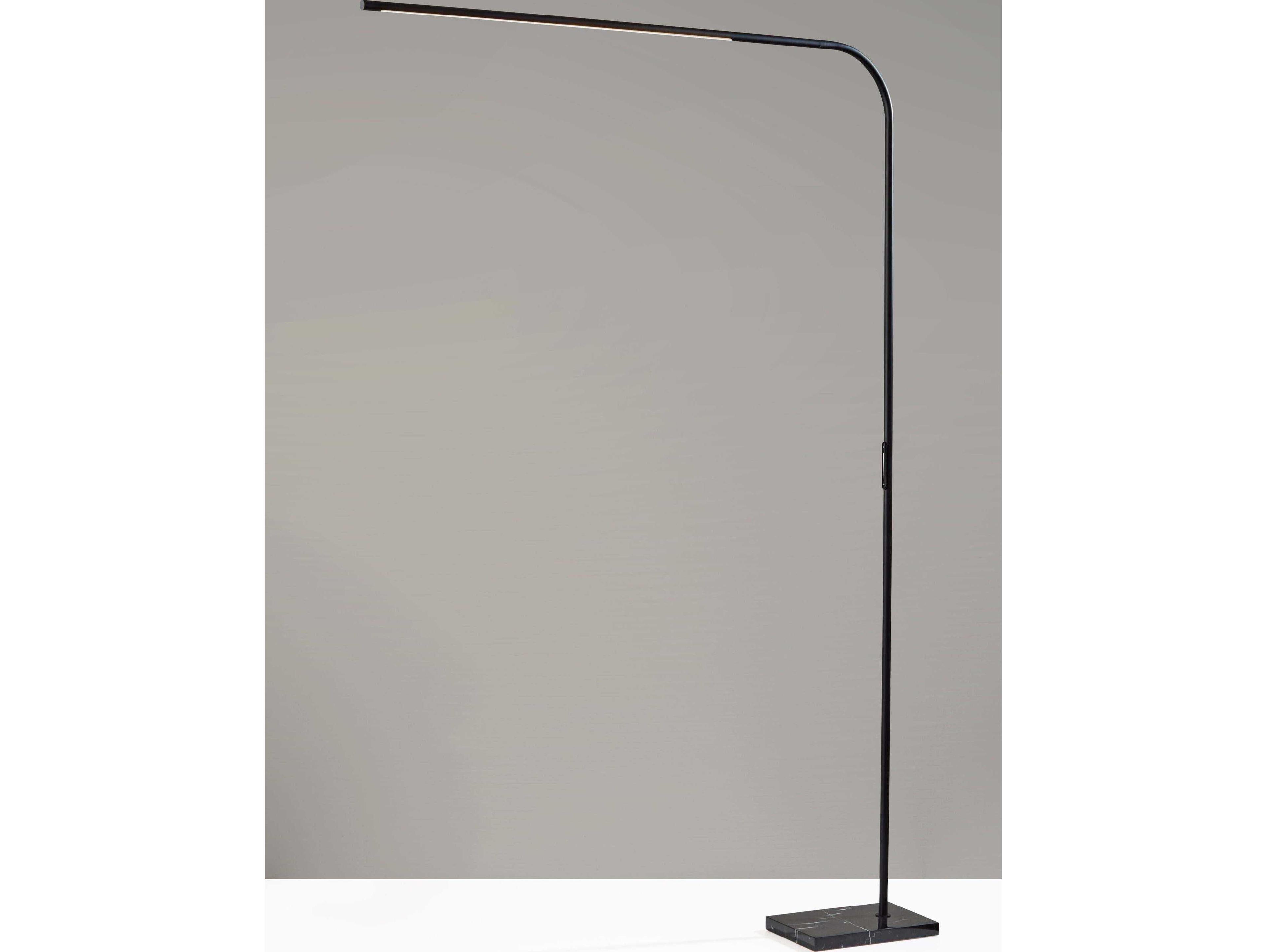 Adesso Cullen Black Metal With Frosted Diffuser Floor Lamp