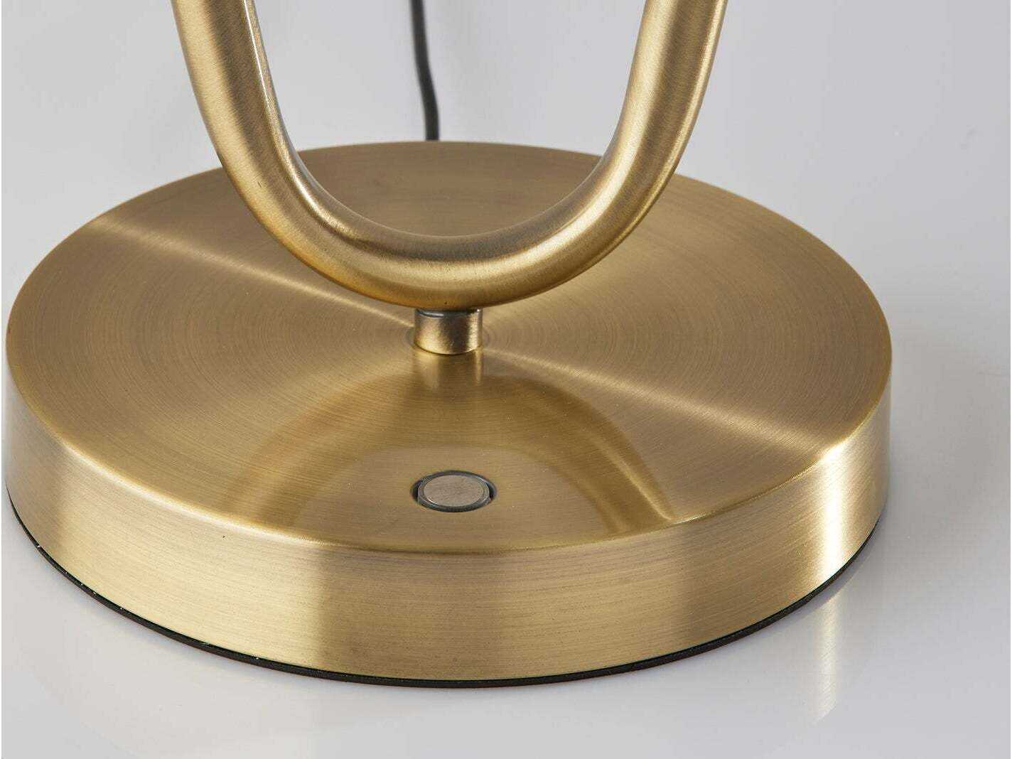 Adesso Pierce Antique Brass Frosted Acrylic Table Lamp