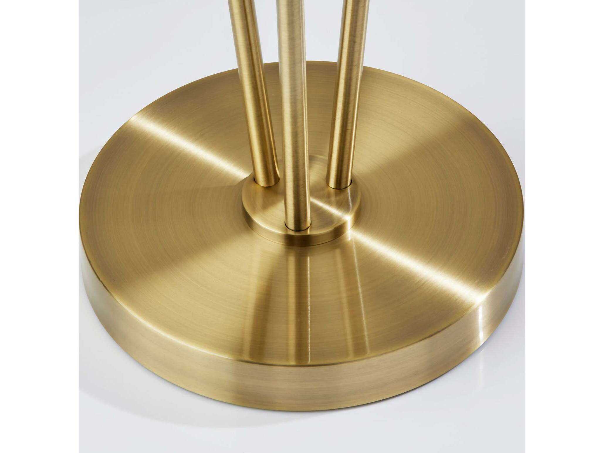 Adesso Pierce Antique Brass Frosted Acrylic Floor Lamp