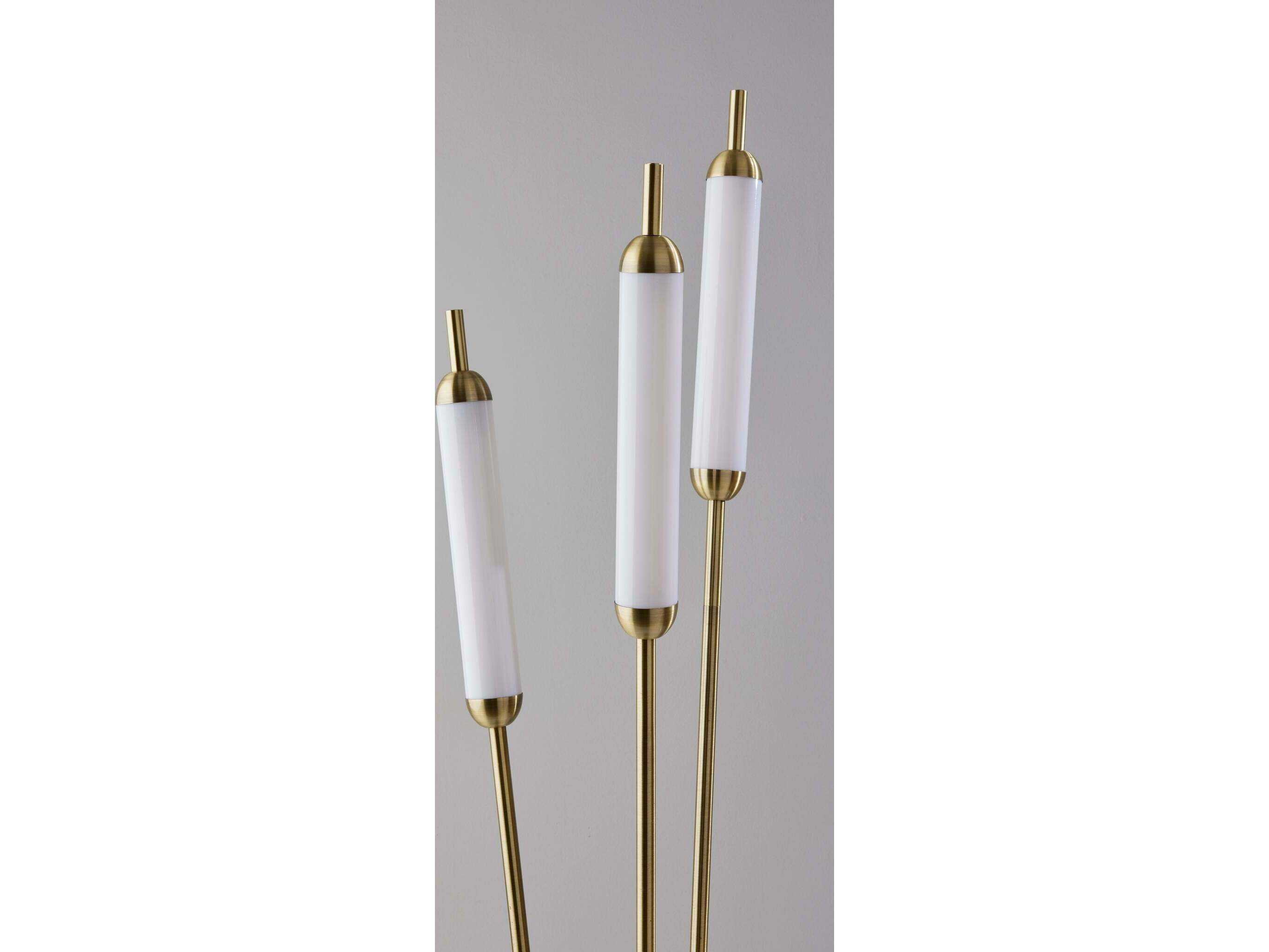 Adesso Pierce Antique Brass Frosted Acrylic Floor Lamp