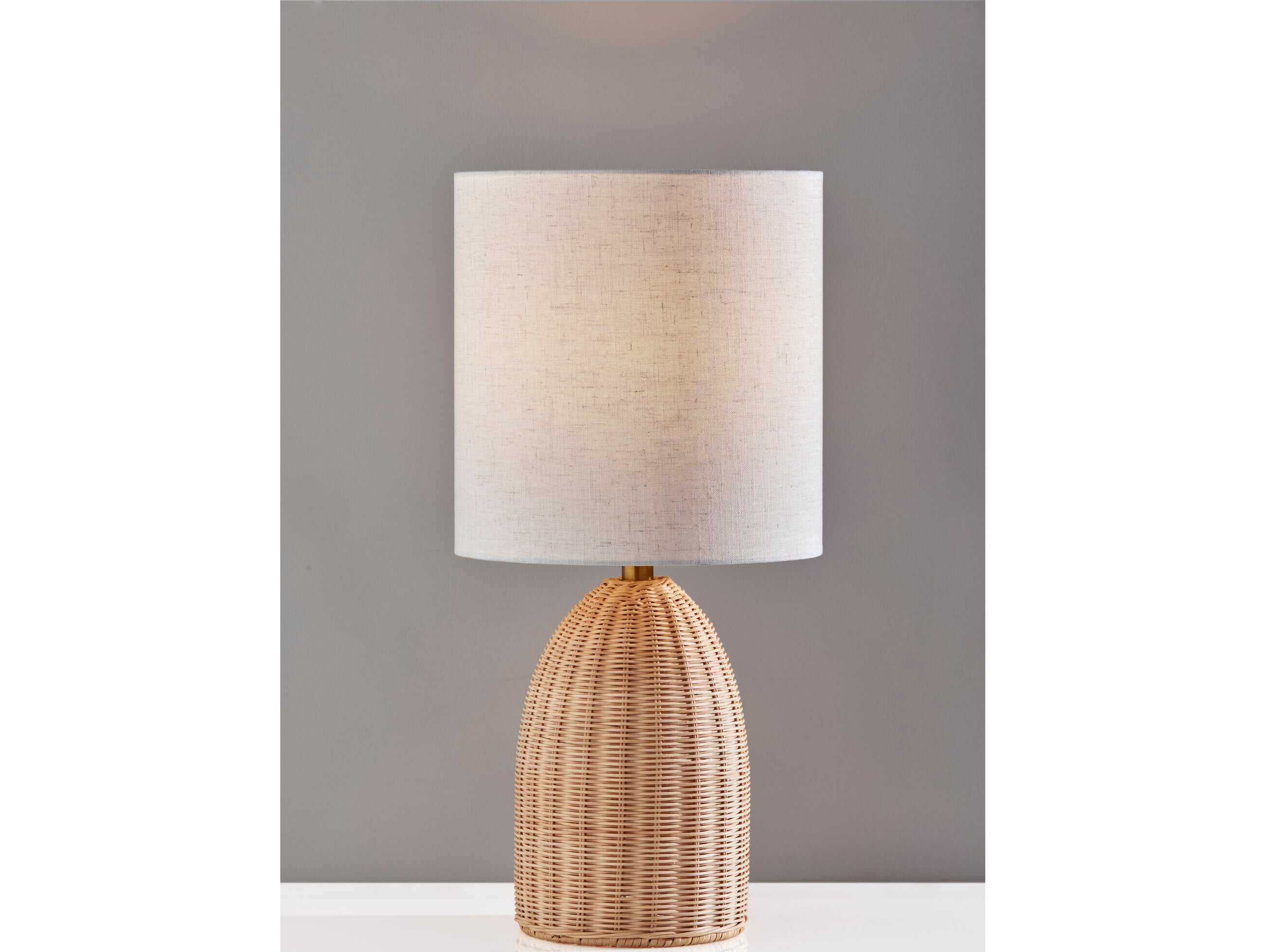 Adesso Bali Light Rattan Brown Table Lamp