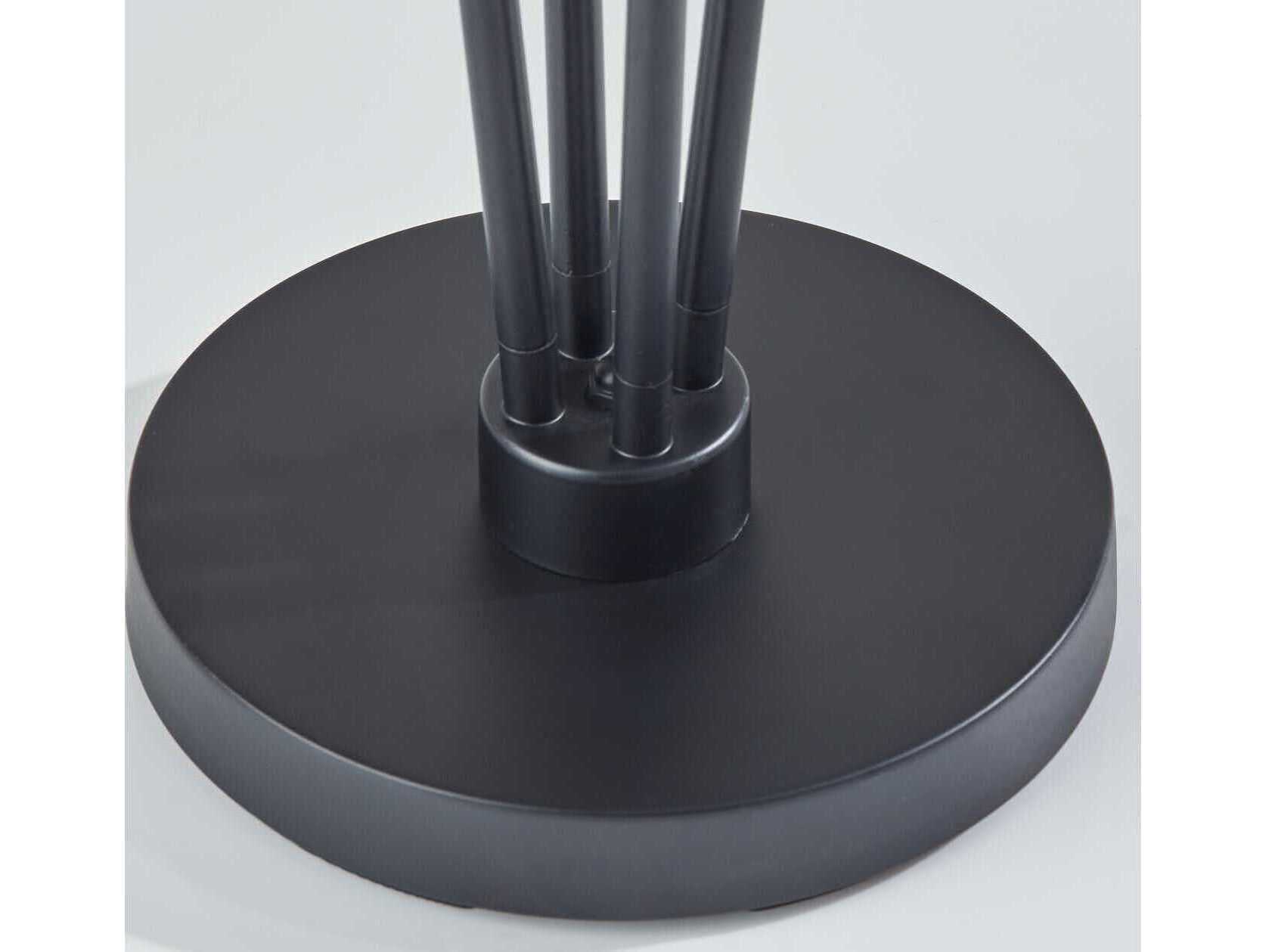 Adesso Wentworth Black Light Brown Textured Fabric Shades Floor Lamp